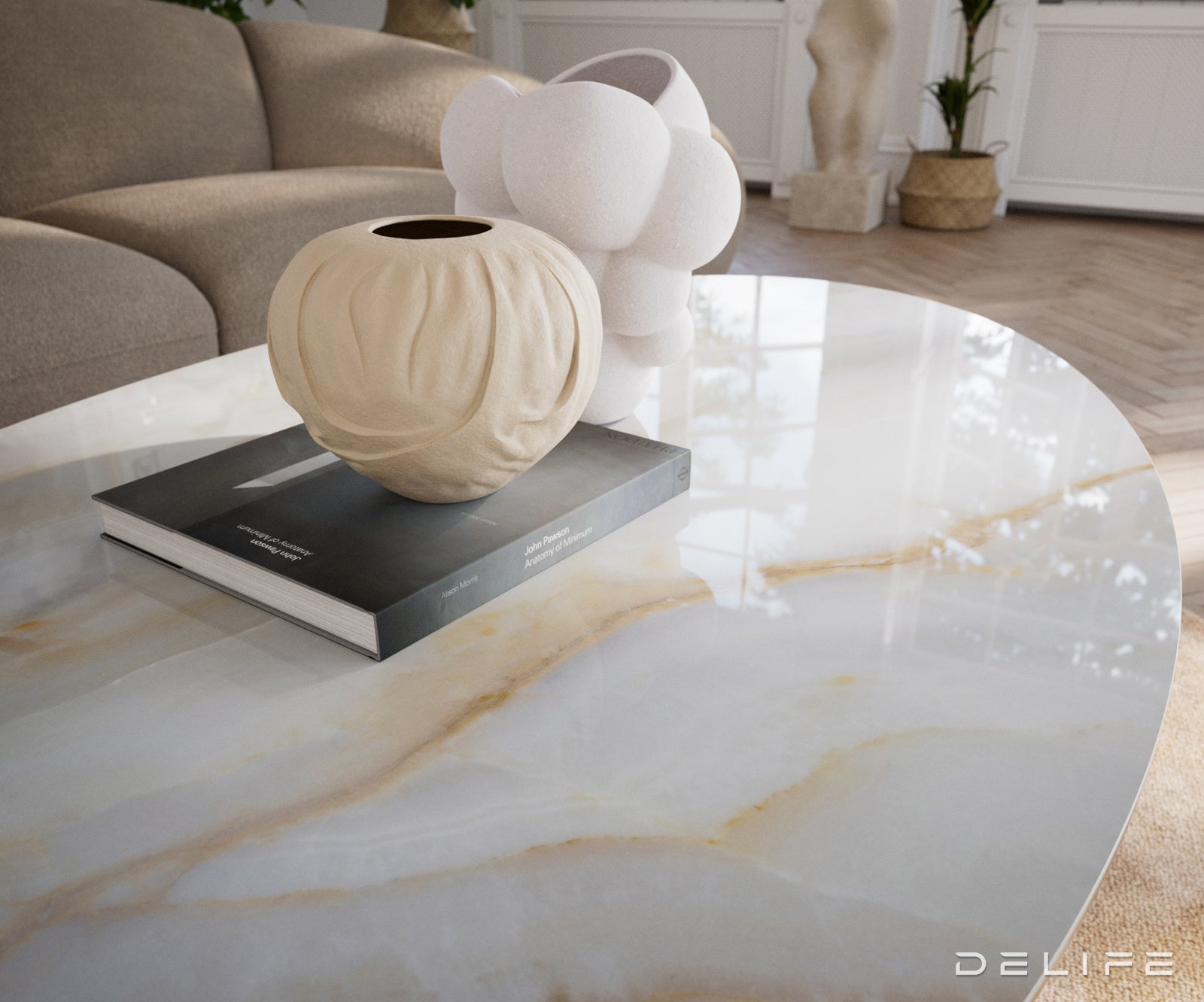 Klubska mizica Edge 140x80 cm, material: keramika Onyx Pearl