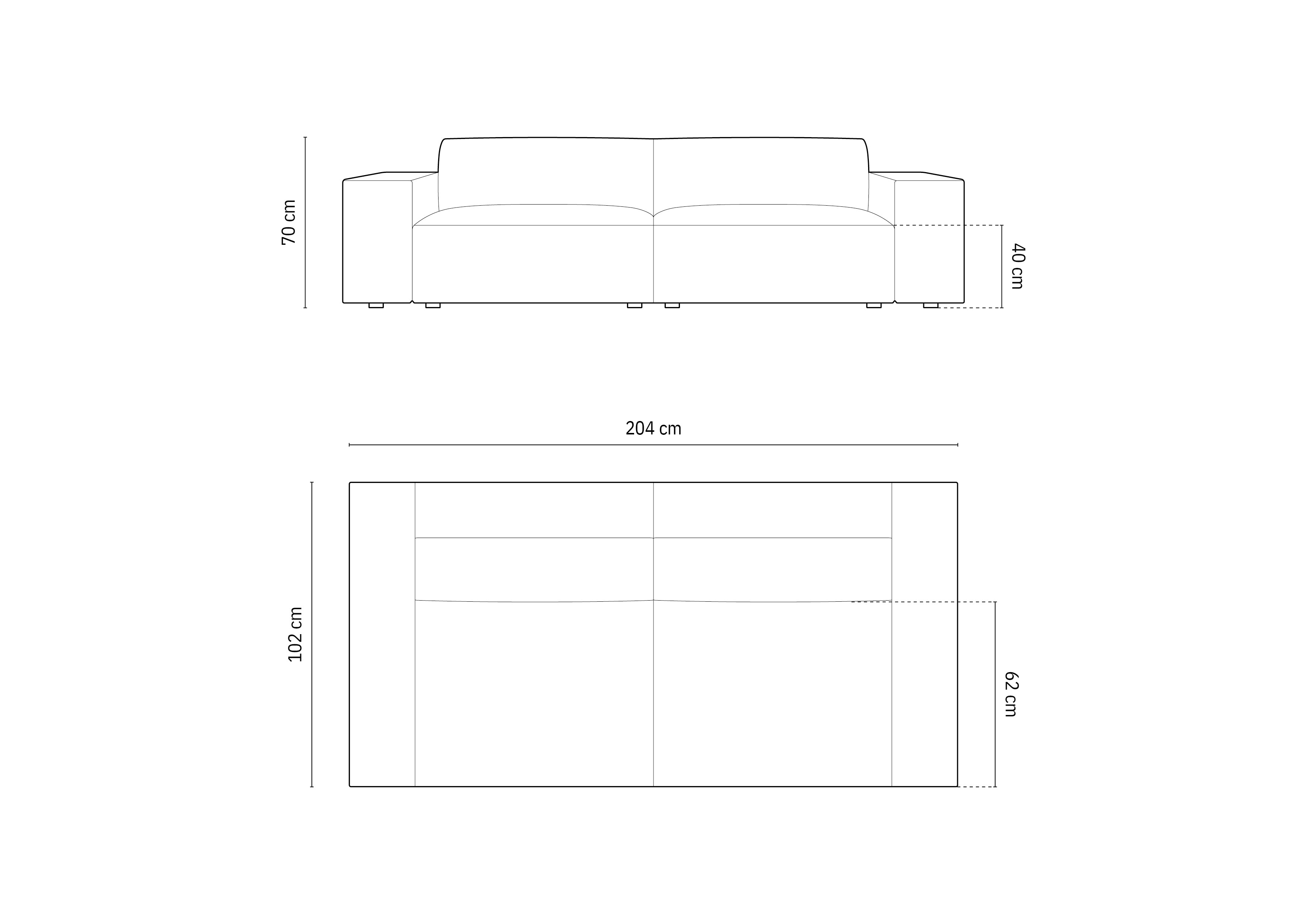 Jodie Sofa 204x99cm, Materijal: Baršun