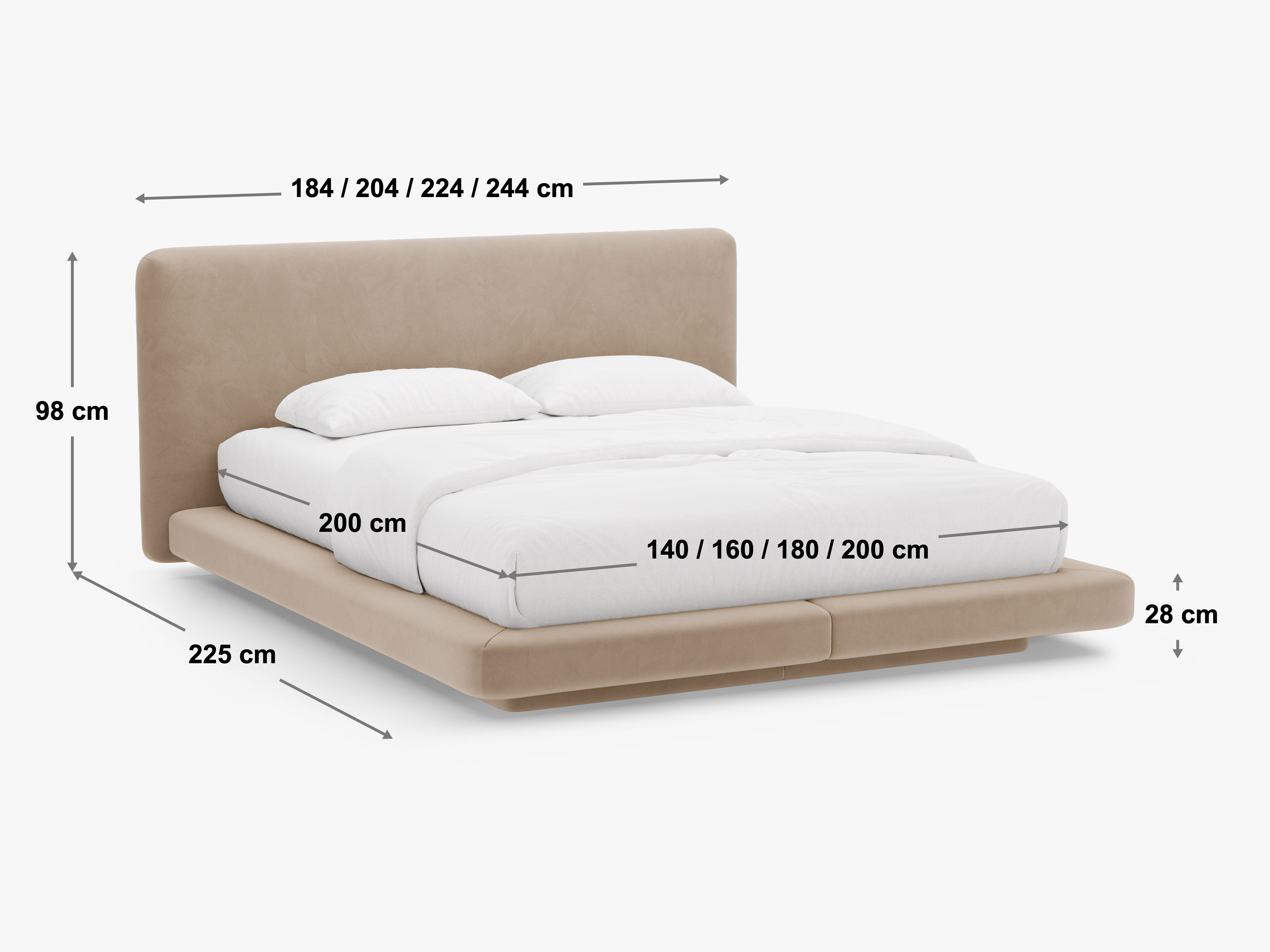Postelja Linea, Material: Strukturirana tkanina