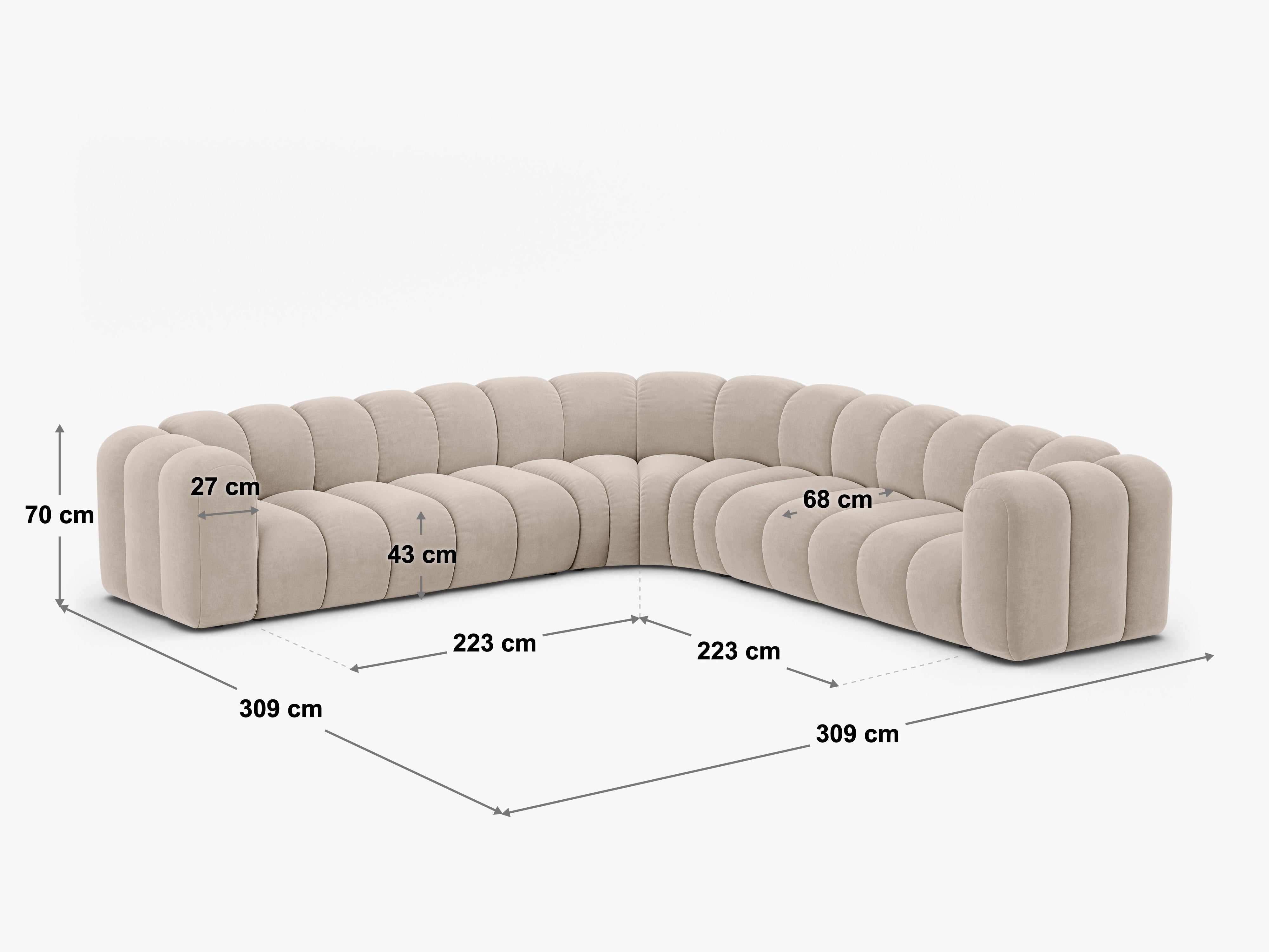 Kotna garnitura Lupine 309x309 cm, Material: žamet