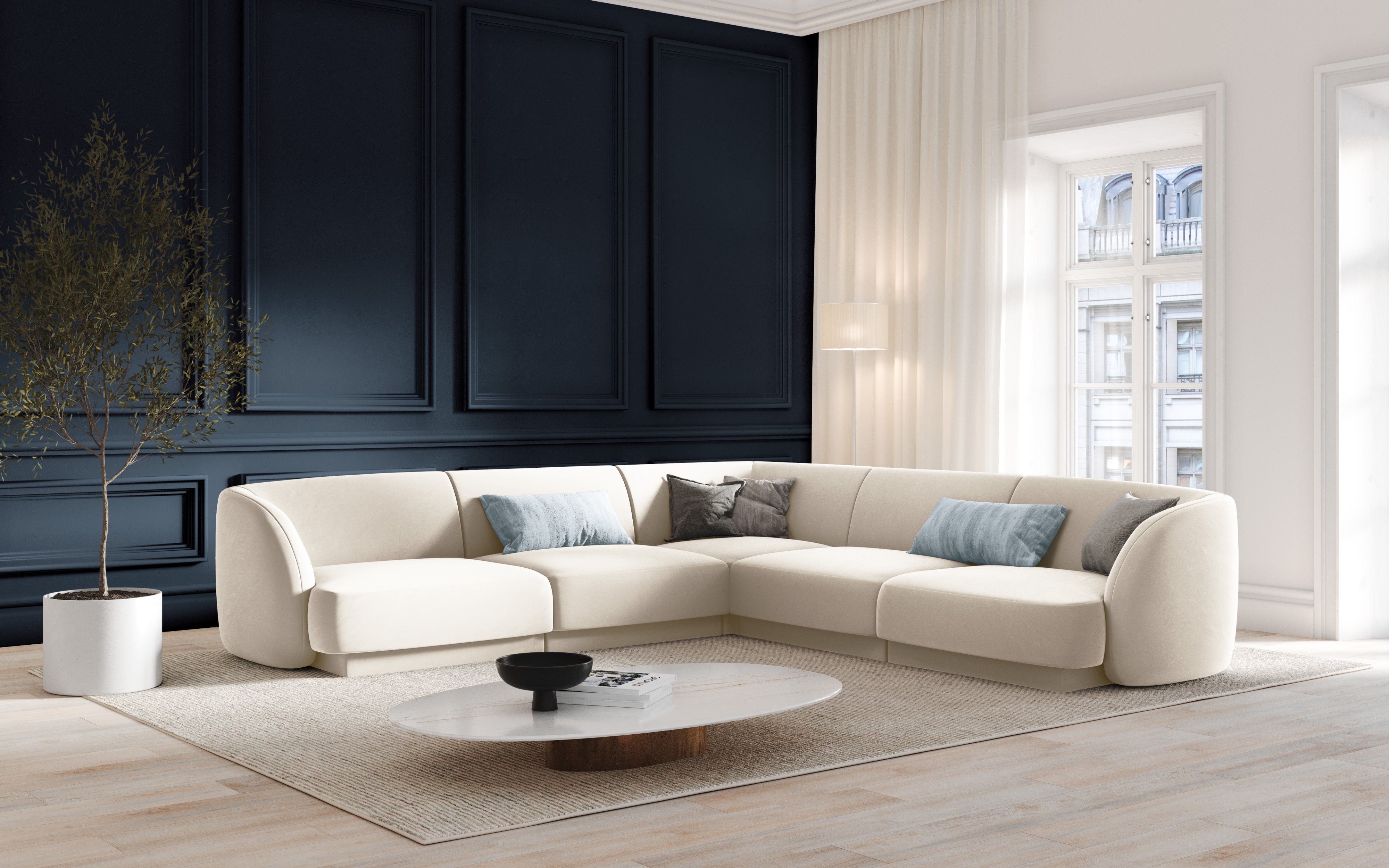 Kotna garnitura Miley 255x255 cm, Material: žamet