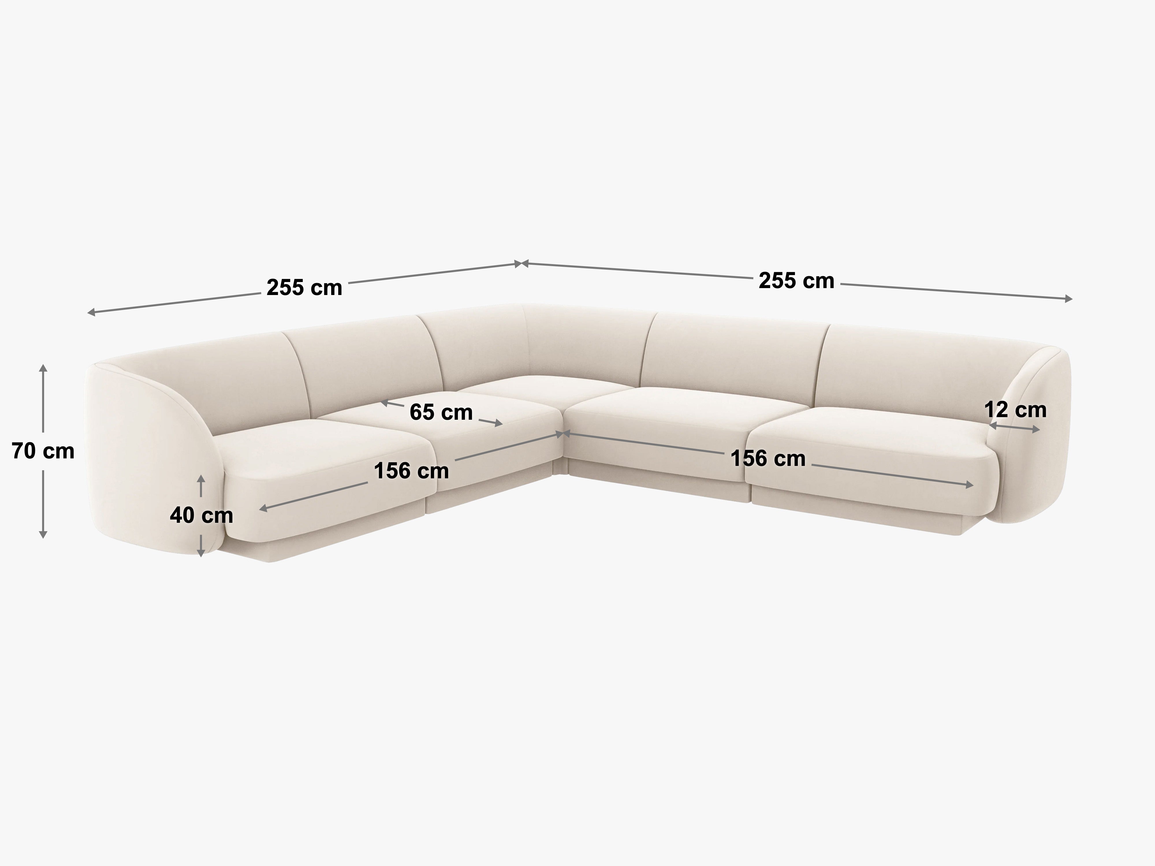 Kotna garnitura Miley 255x255 cm, Material: žamet
