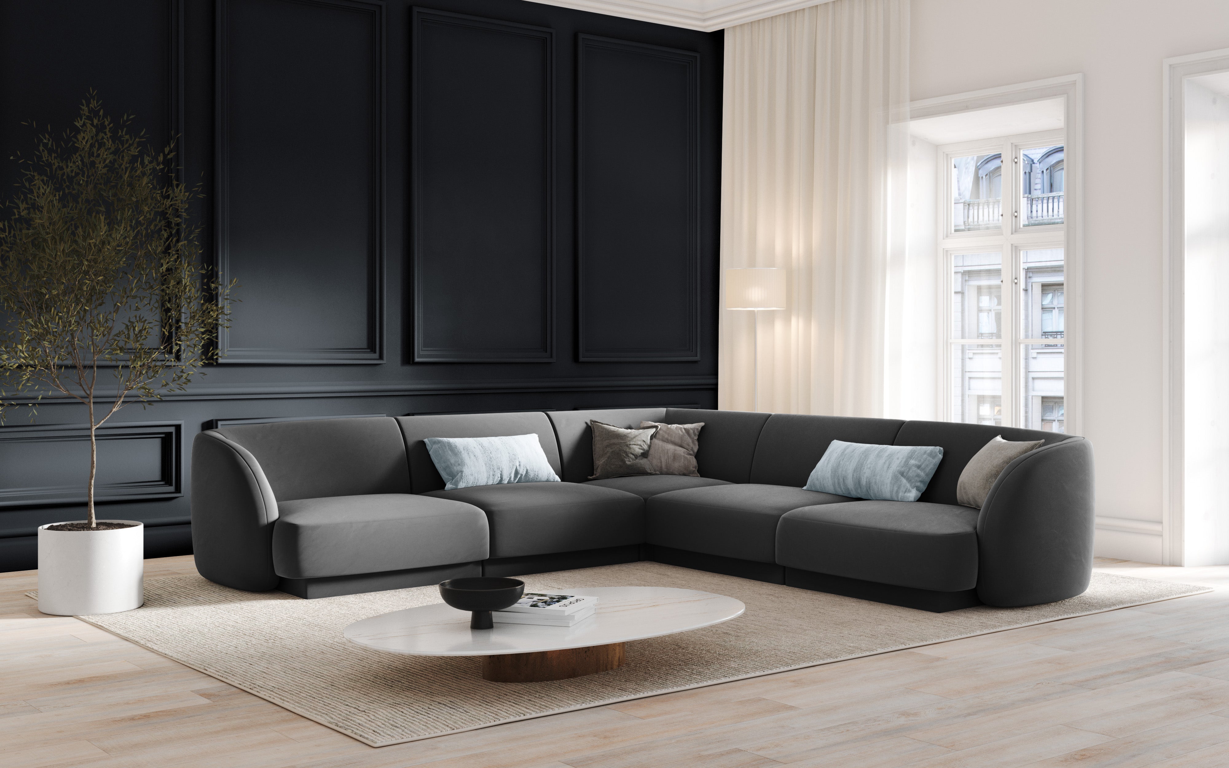 Kotna garnitura Miley 255x255 cm, Material: žamet