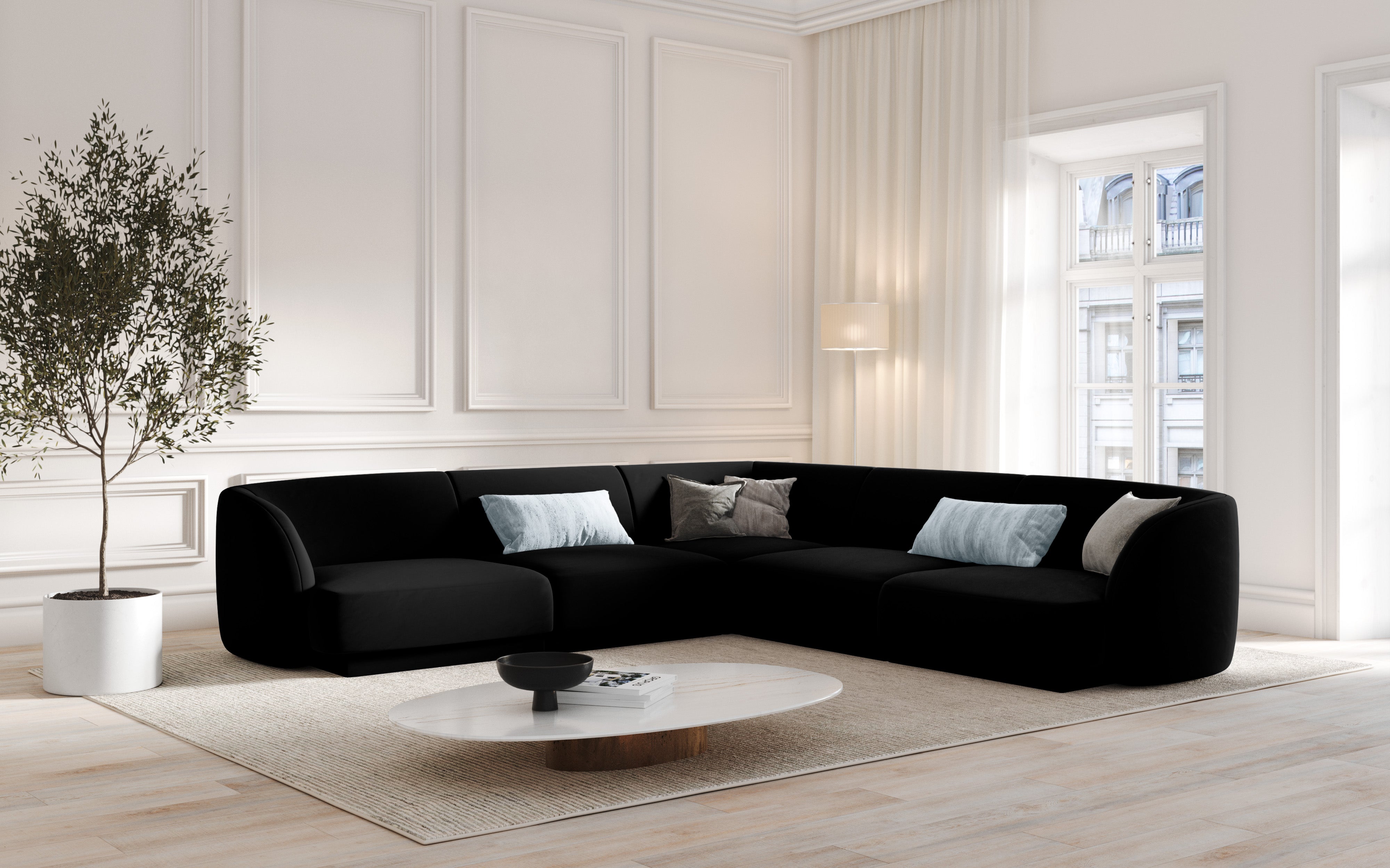 Kotna garnitura Miley 255x255 cm, Material: žamet