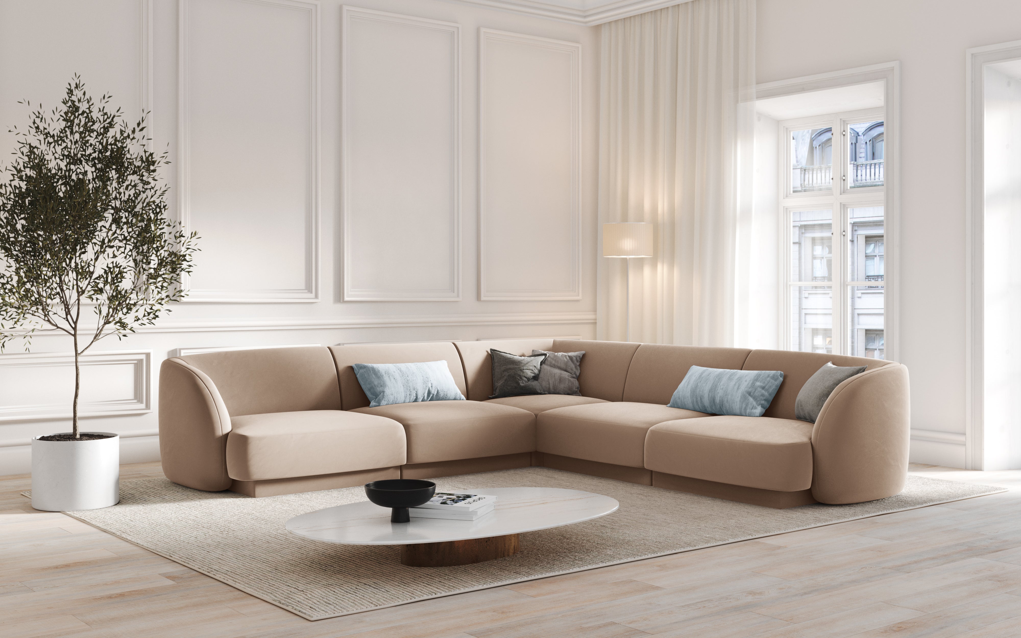 Kotna garnitura Miley 255x255 cm, Material: žamet