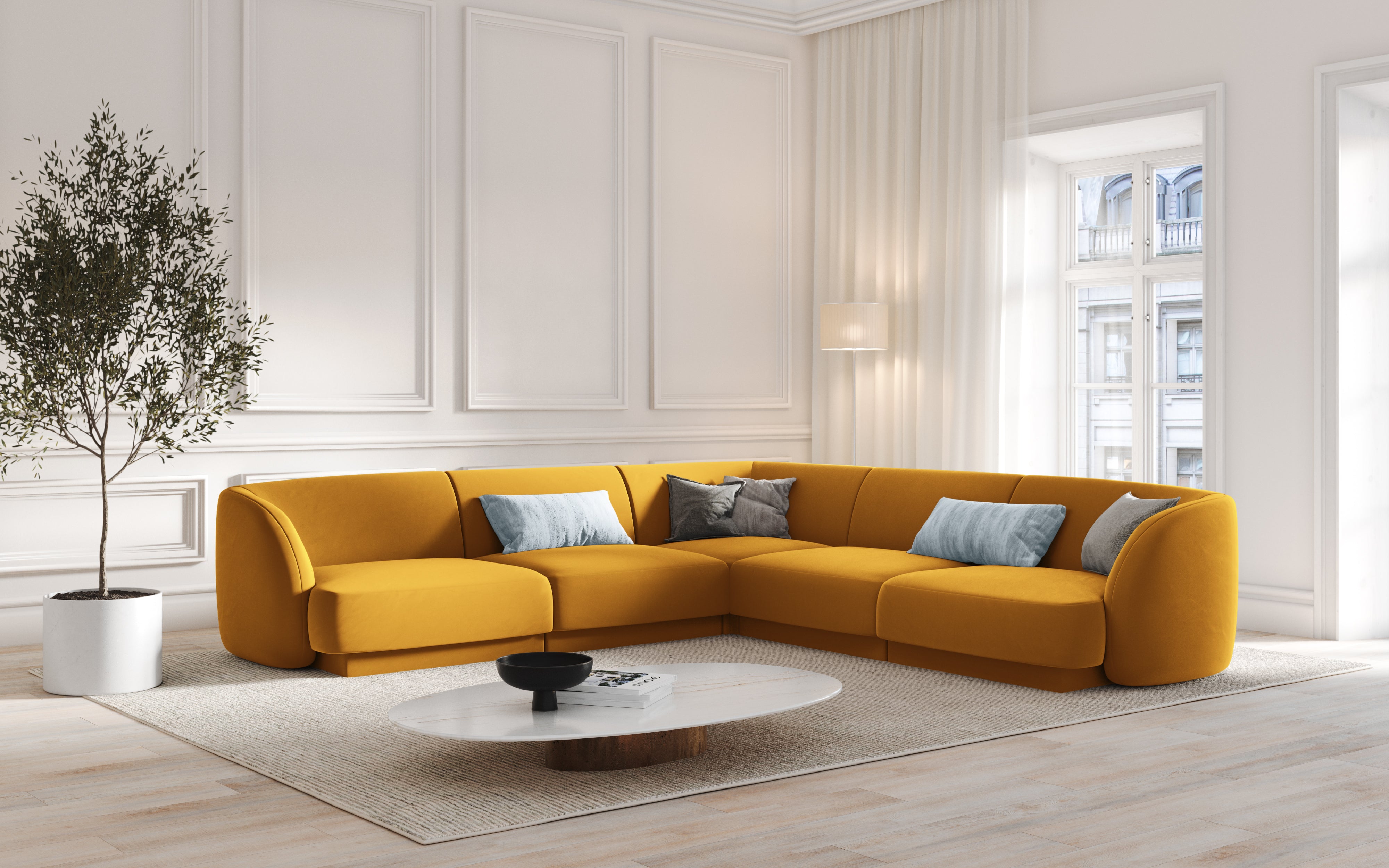 Kotna garnitura Miley 255x255 cm, Material: žamet