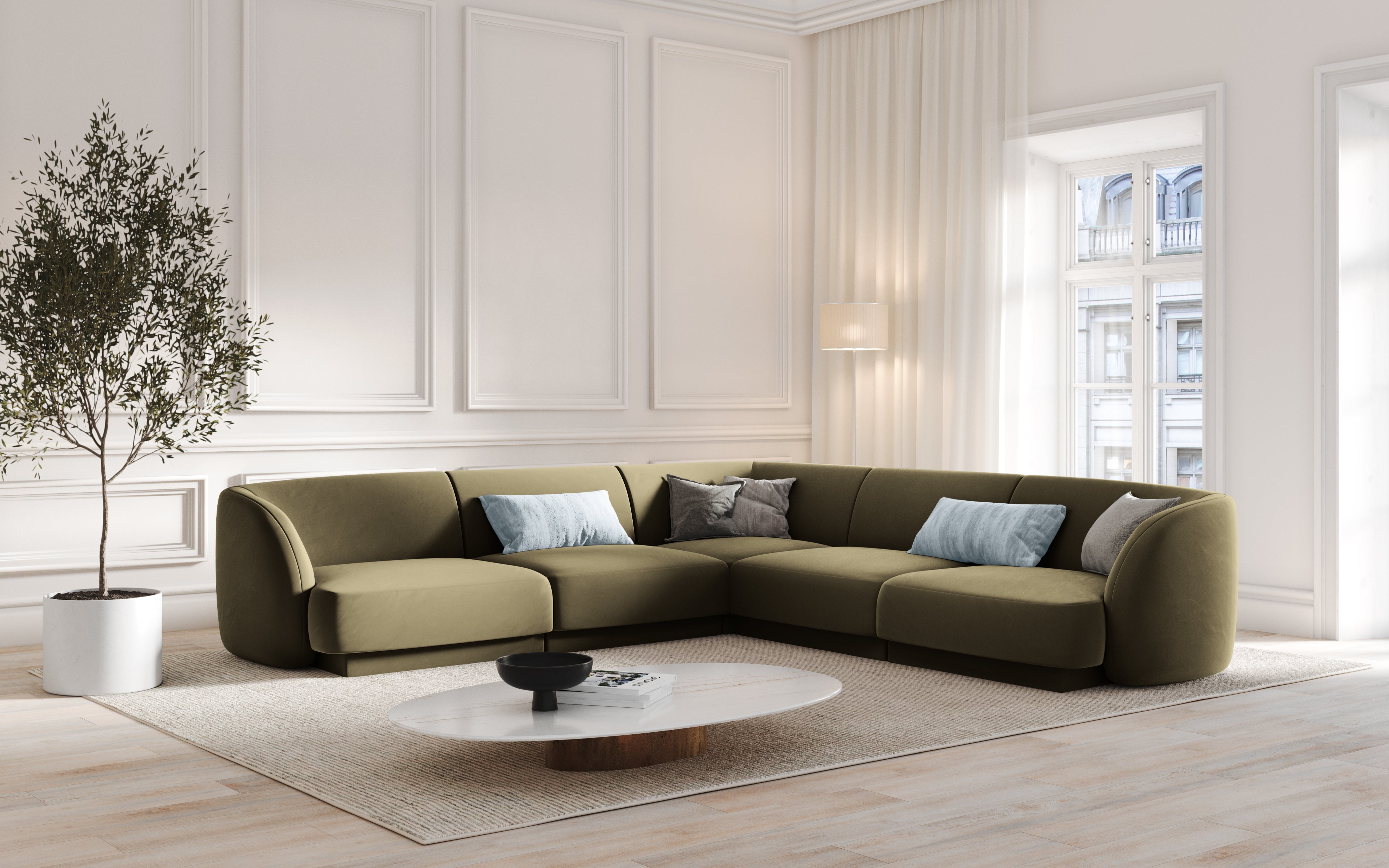Kotna garnitura Miley 255x255 cm, Material: žamet