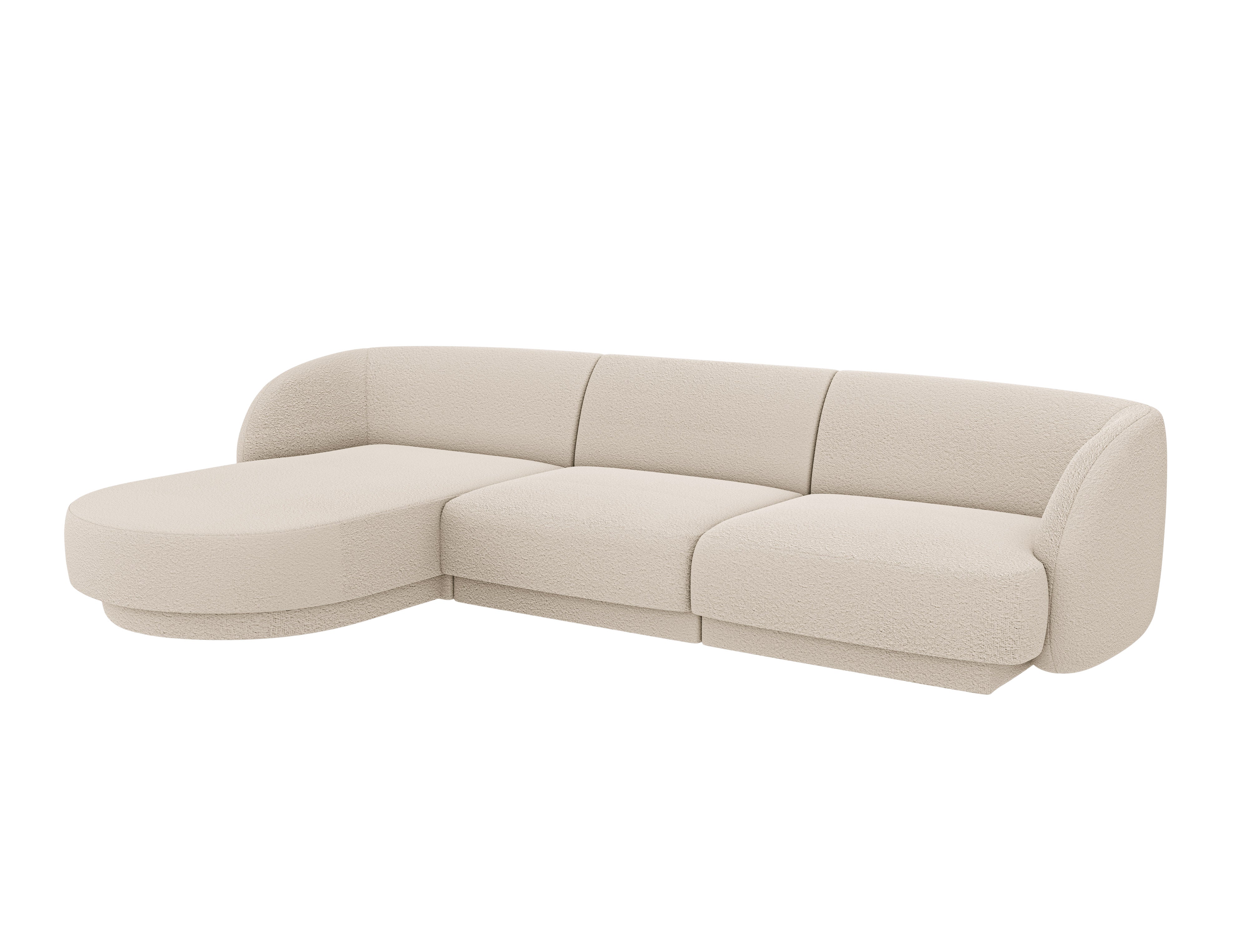Kotna sedežna garnitura Miley 255x165 cm, material: boucle