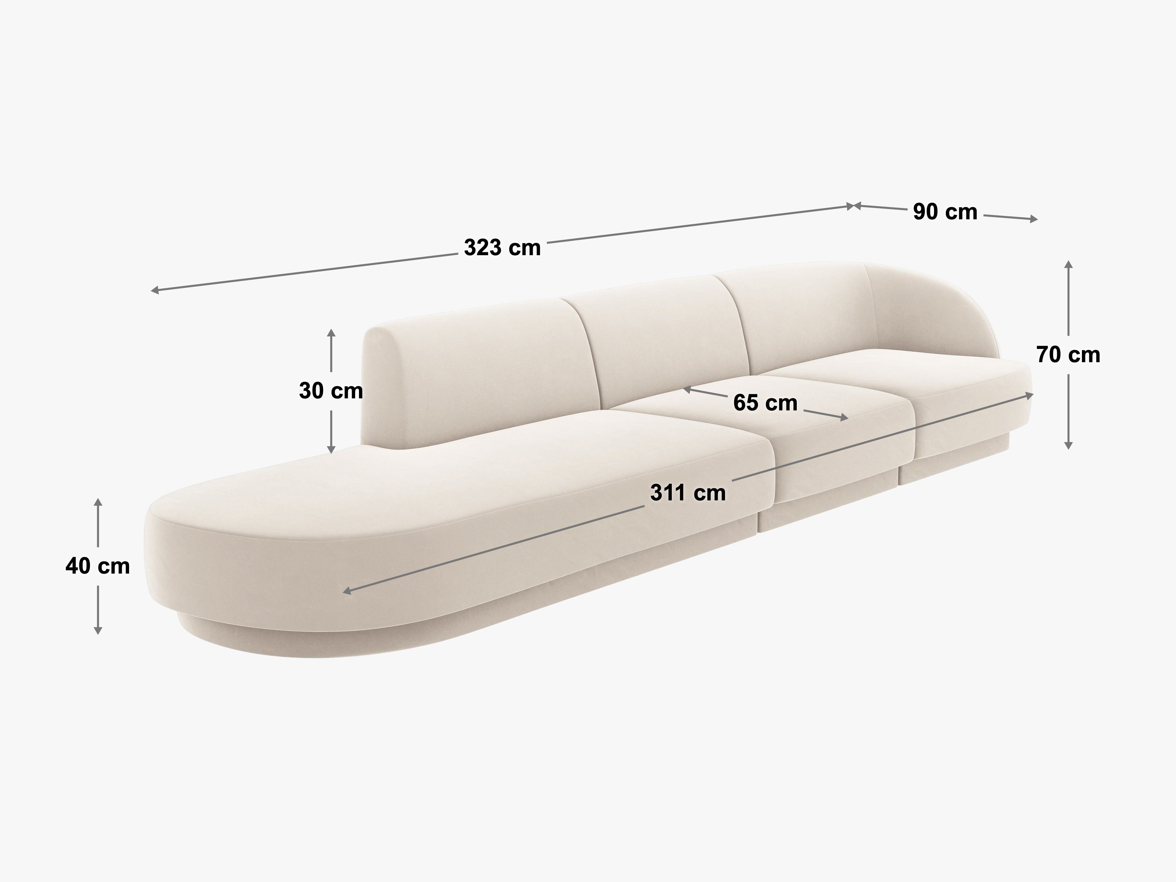Sofa Miley 323x90cm, Materijal: Boucle