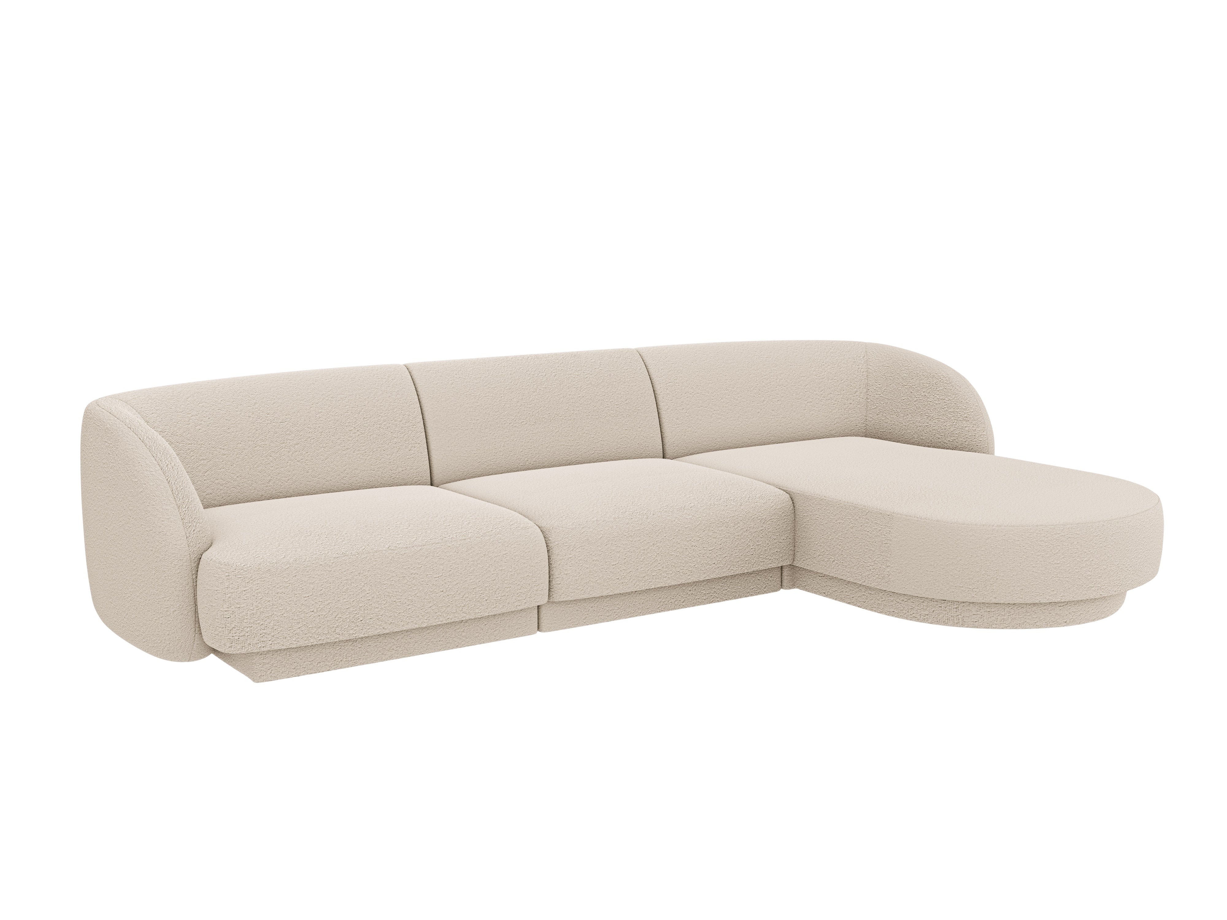 Kotna sedežna garnitura Miley 255x165 cm, material: boucle