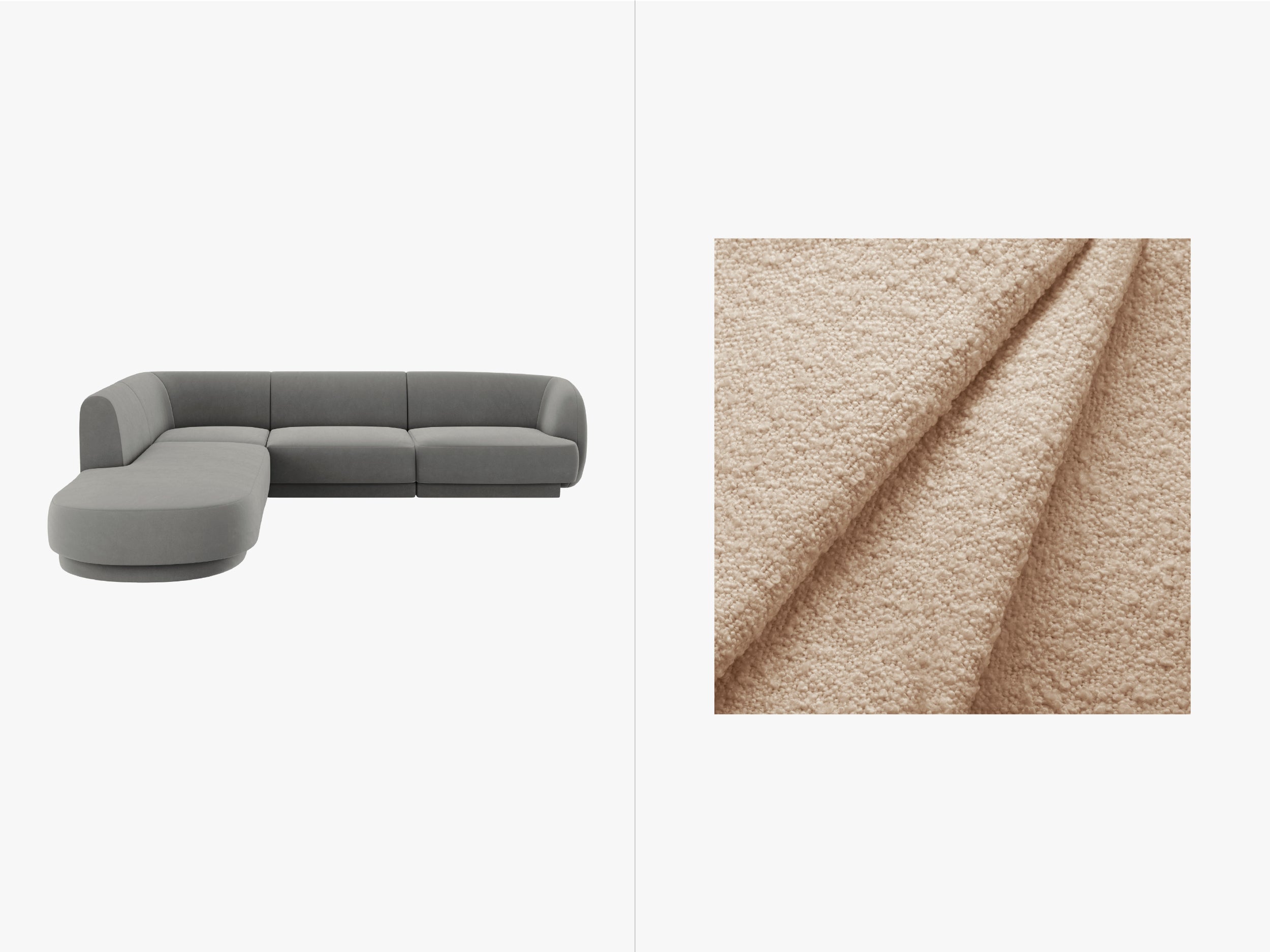 Kutna garnitura Miley 255x248cm, Materijal: Boucle