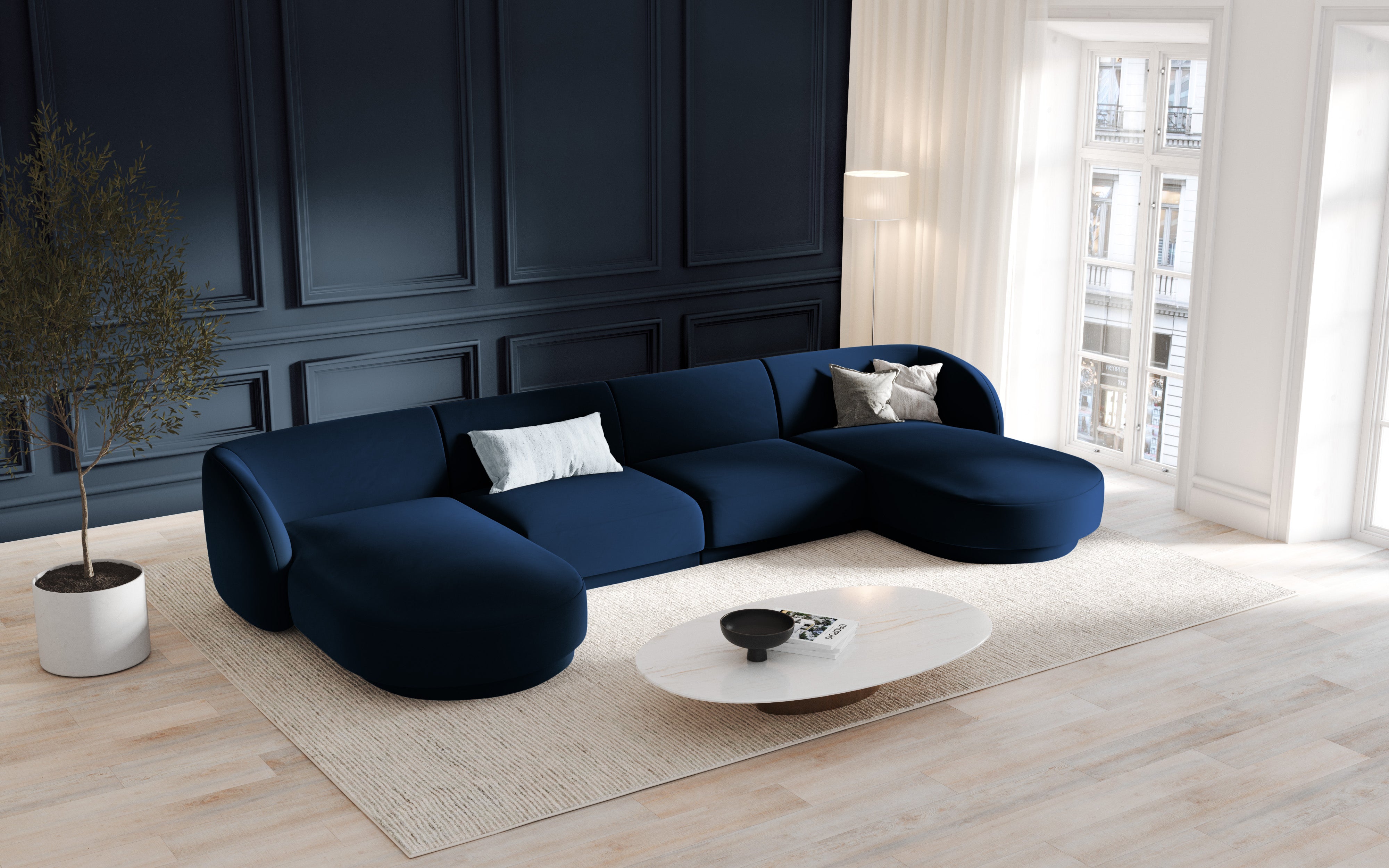 Kotna garnitura Miley 330x156 cm, Material: žamet