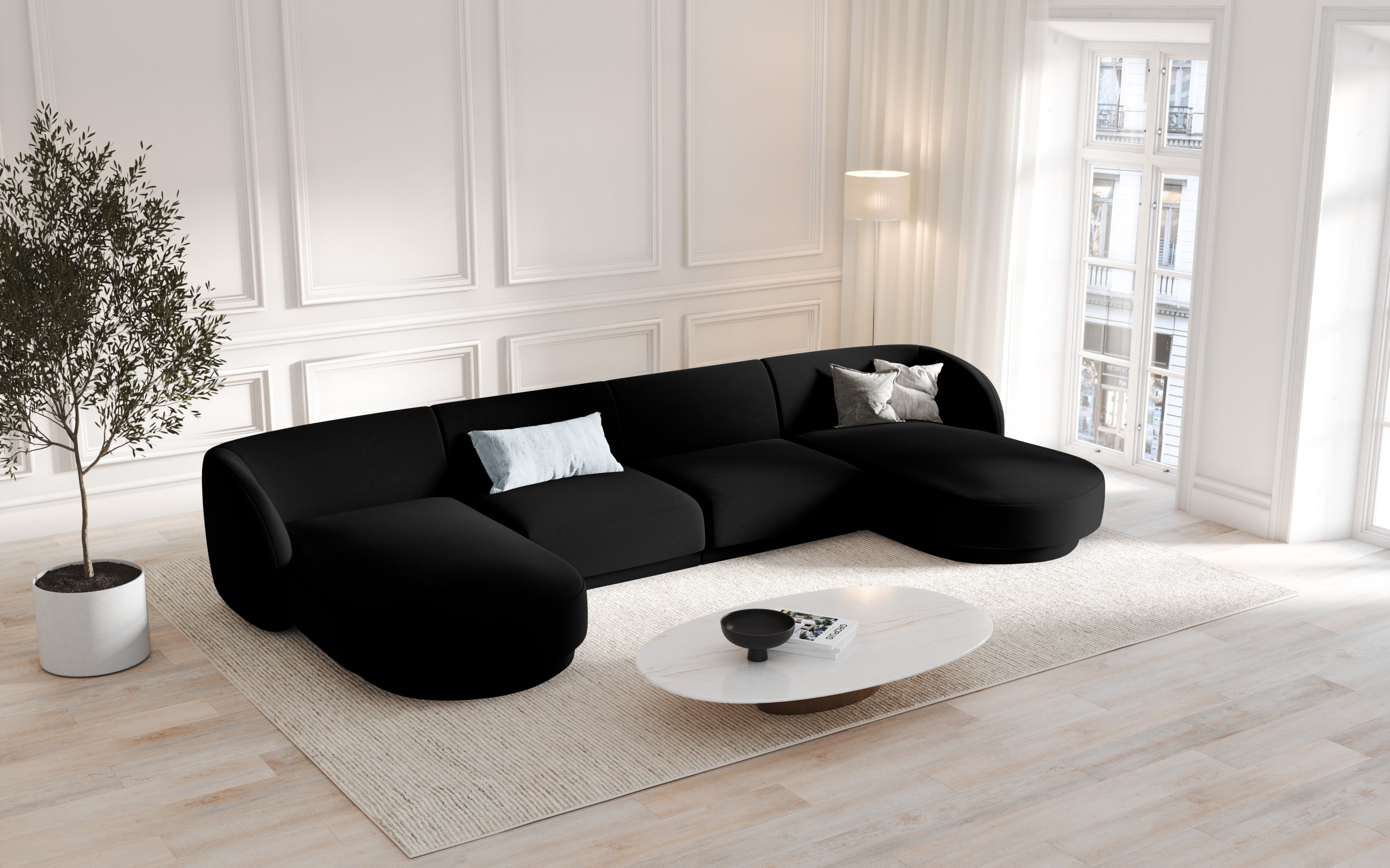 Kotna garnitura Miley 330x156 cm, Material: žamet