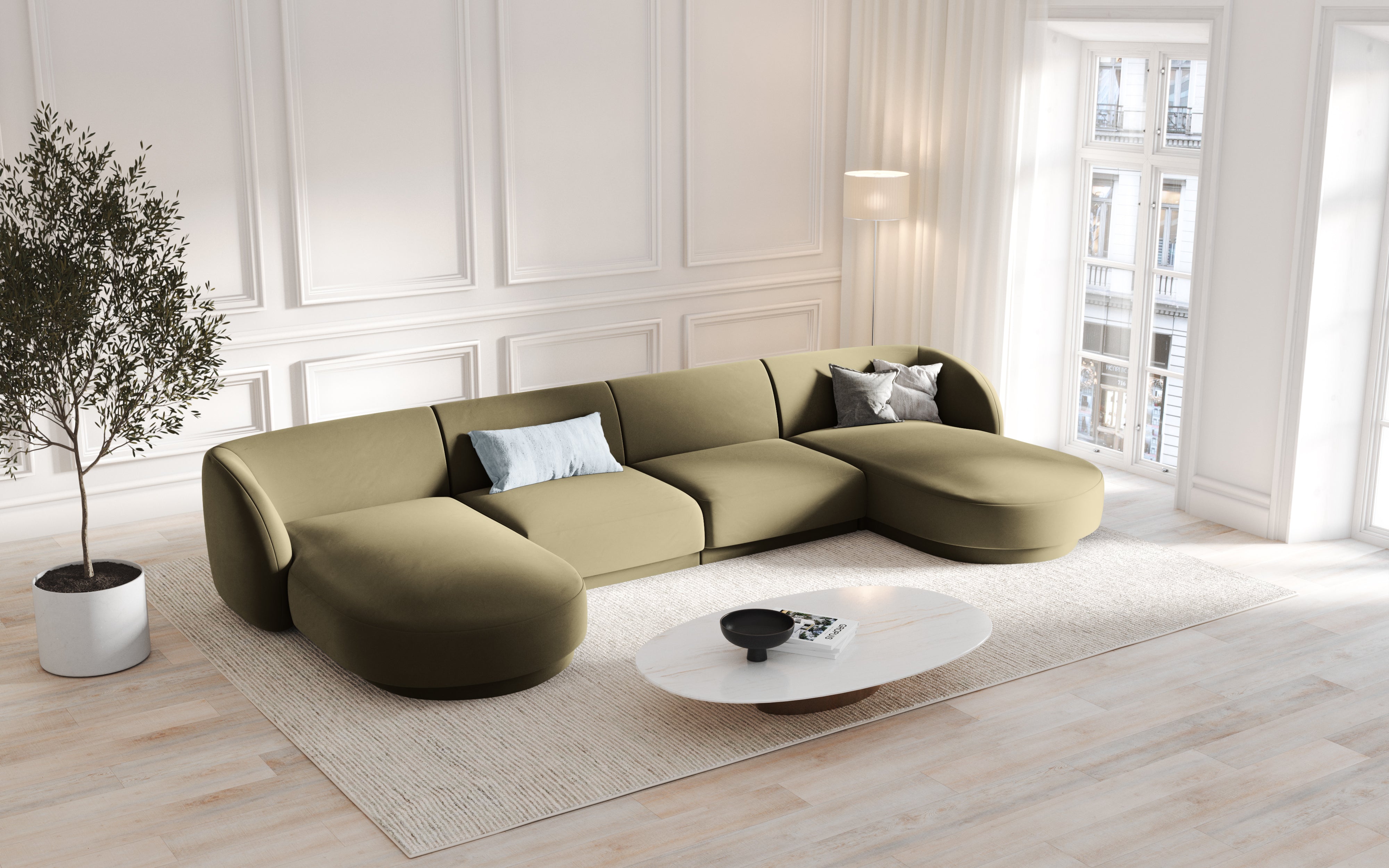 Kotna garnitura Miley 330x156 cm, Material: žamet