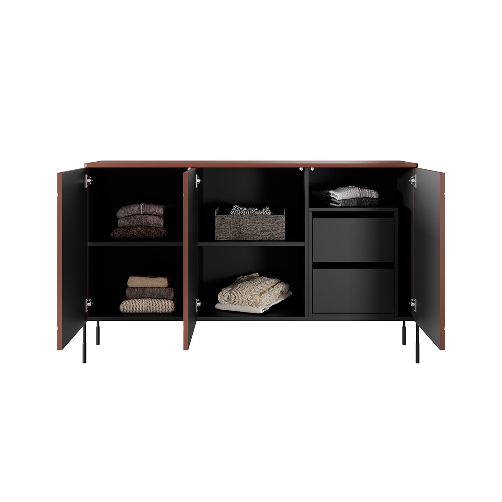 Sonatia komoda 150 cm, 3 vrata in 2 predala, Material: MDF