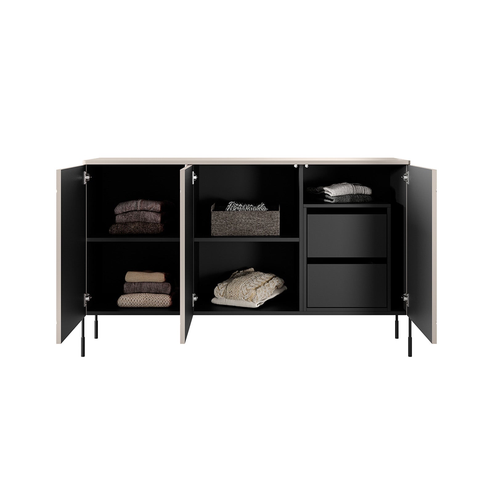 Sonatia komoda 150 cm, 3 vrata in 2 predala, Material: MDF