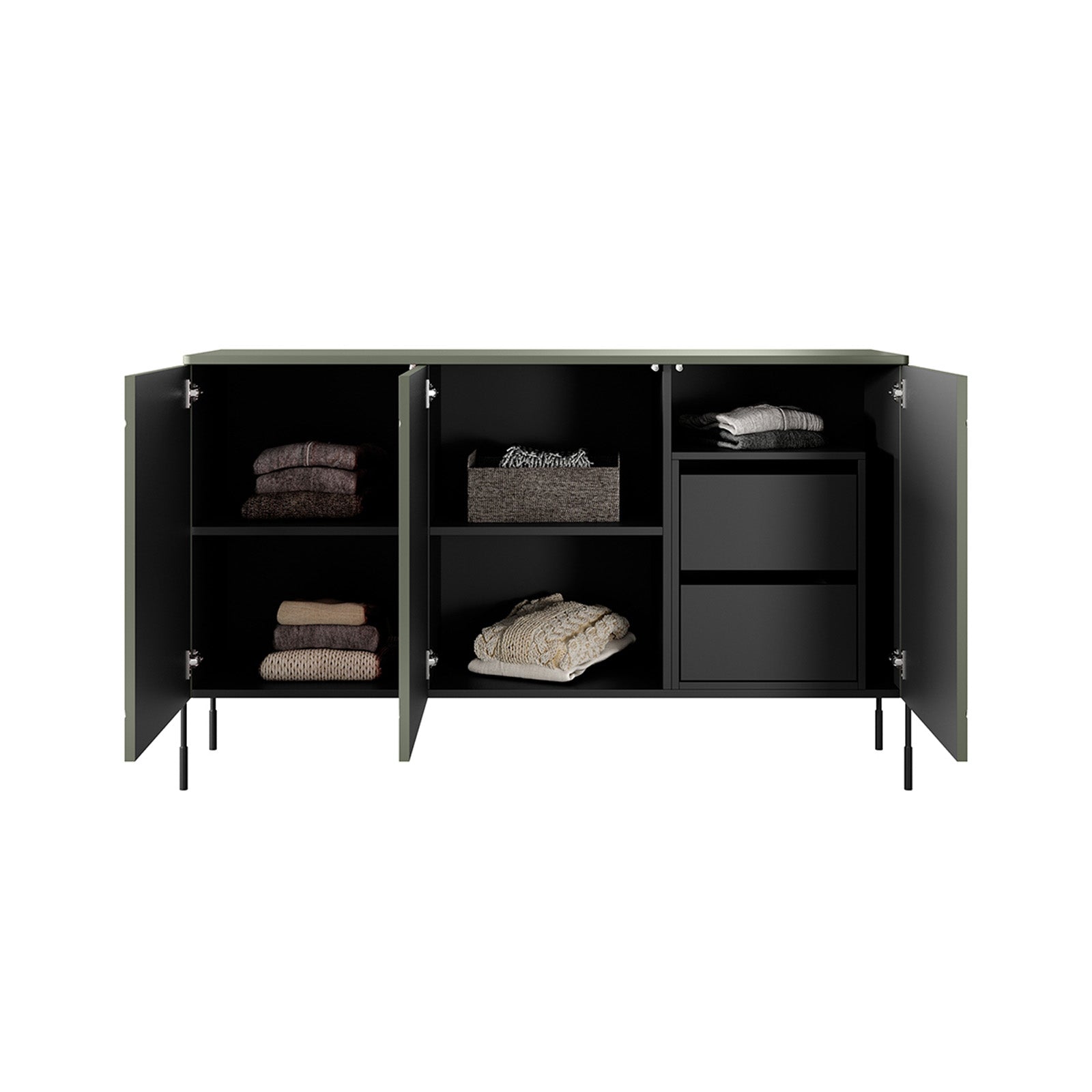 Sonatia komoda 150 cm, 3 vrata in 2 predala, Material: MDF