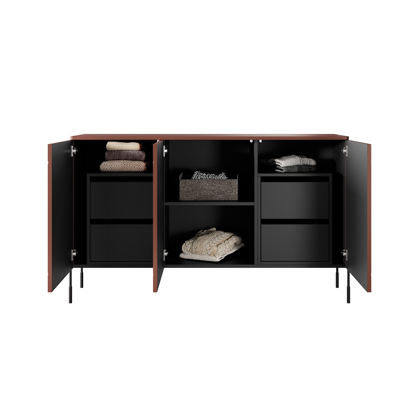 Sonatia komoda 150 cm, 3 vrata in 4 predali, Material: MDF