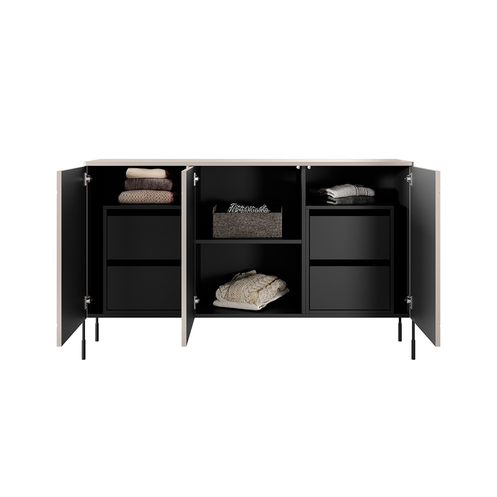 Sonatia komoda 150 cm, 3 vrata in 4 predali, Material: MDF