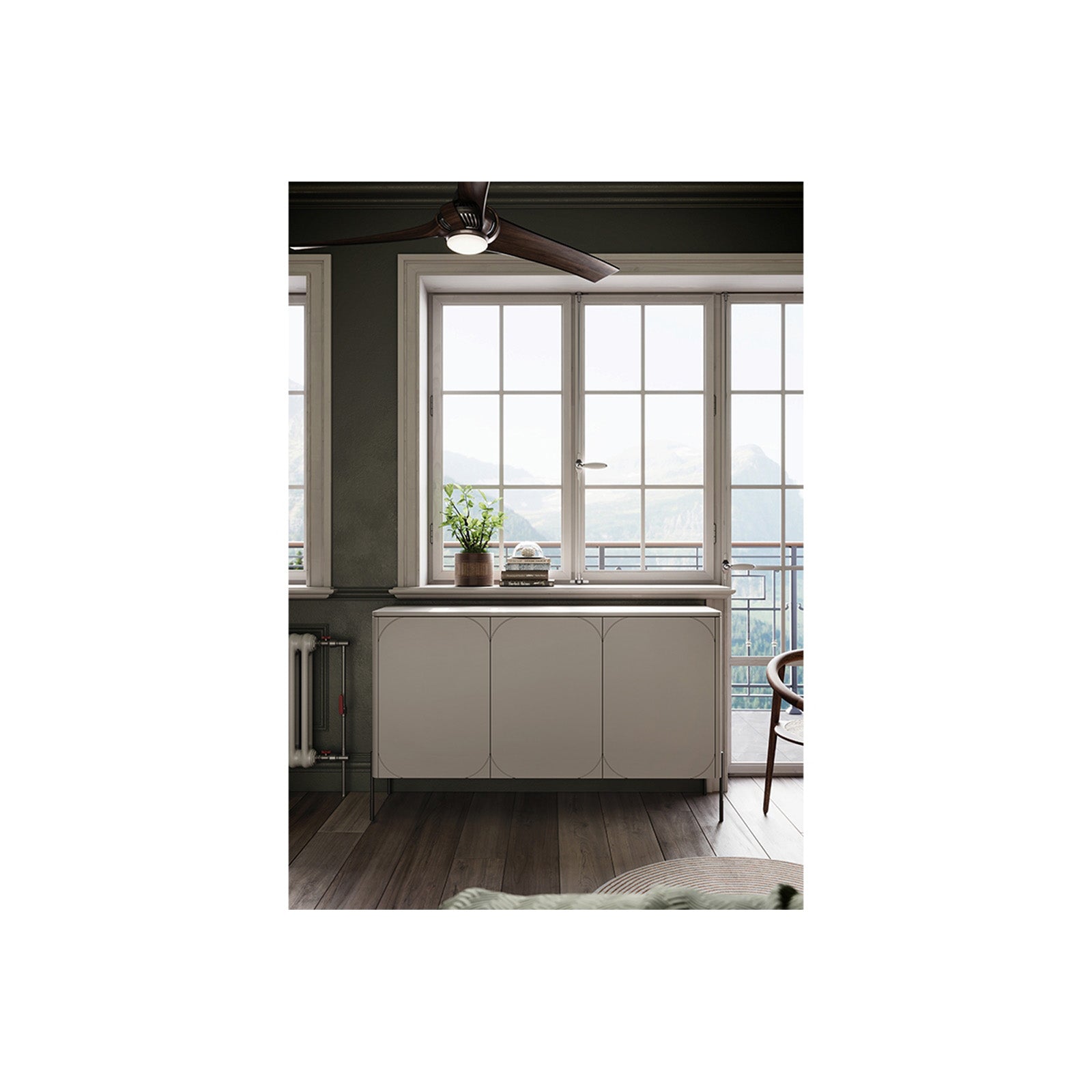 Sonatia komoda 150 cm, 3 vrata in 4 predali, Material: MDF