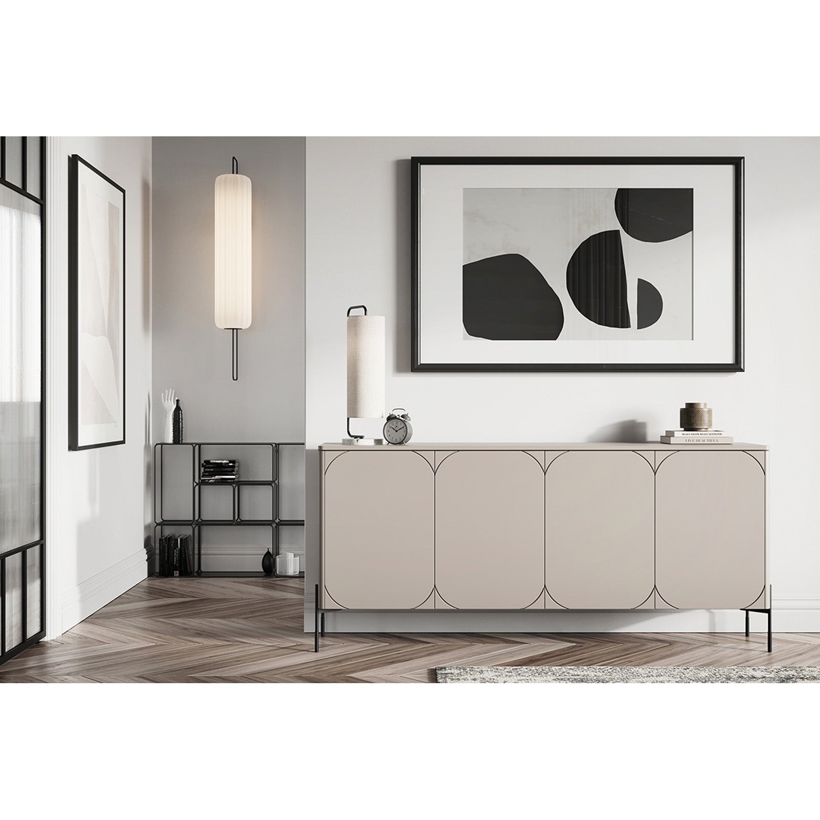 Sonatia komoda 200 cm, 4 vrata, Material: MDF