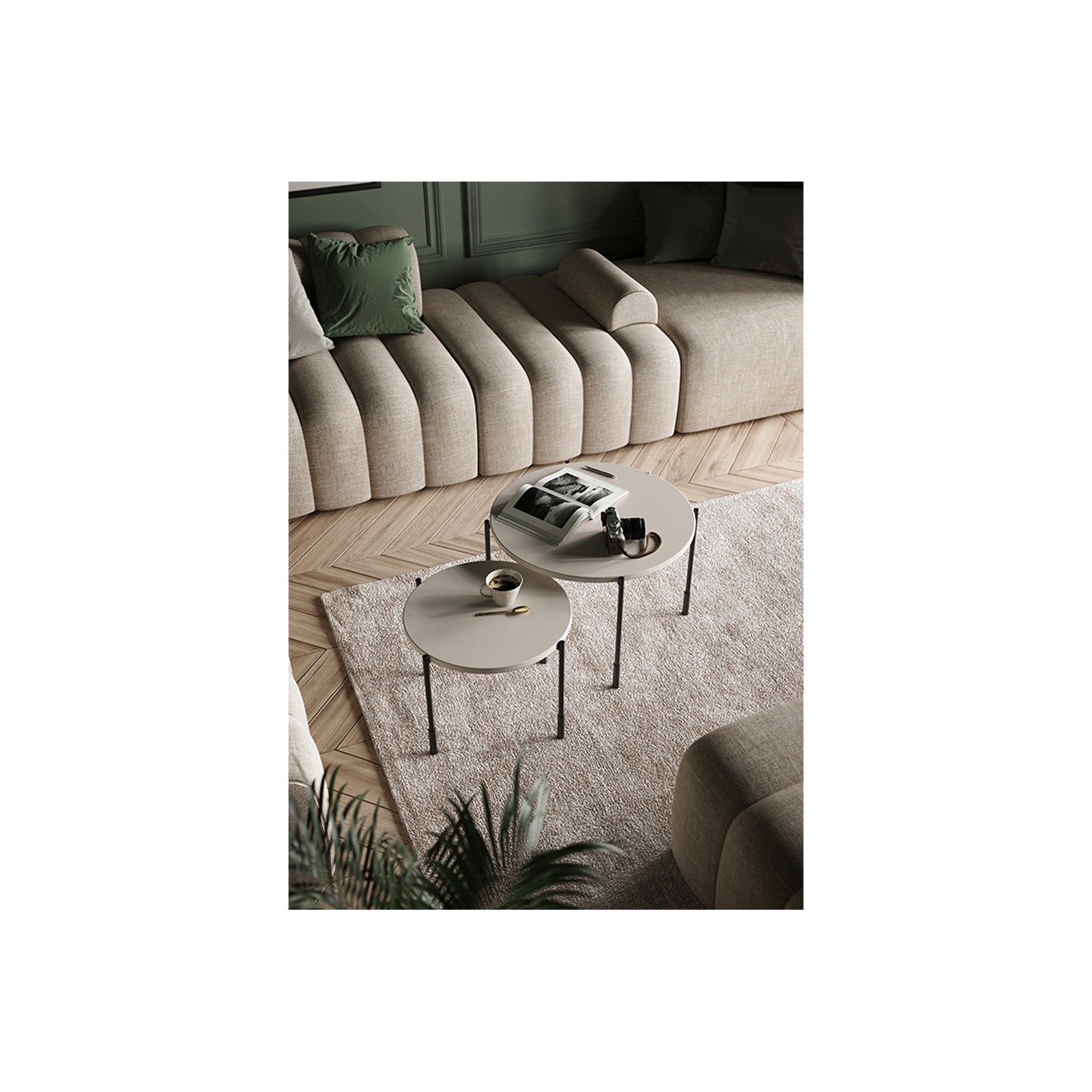 Okrogla klubska mizica Sonatia 60 cm, Material: MDF