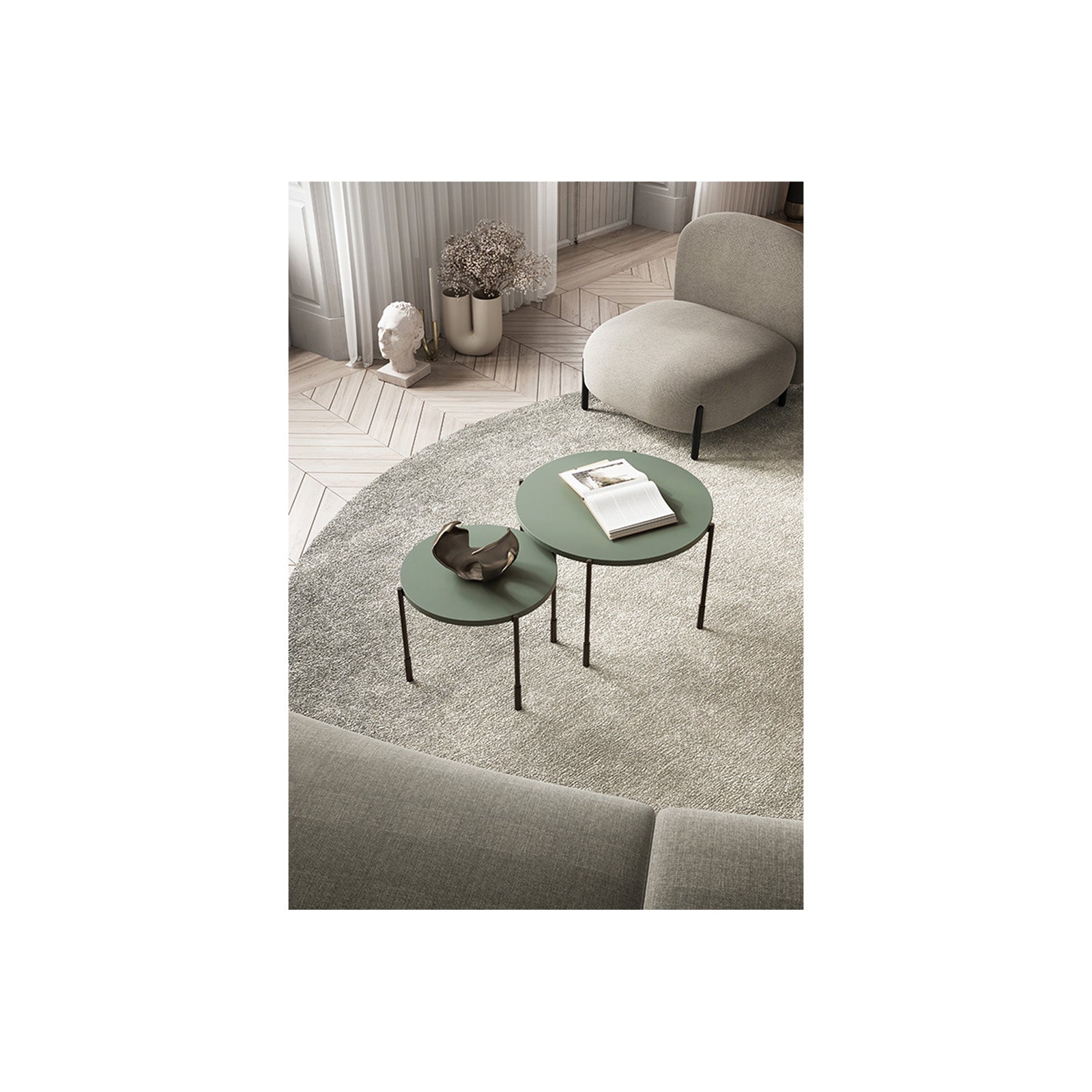 Okrogla klubska mizica Sonatia 60 cm, Material: MDF