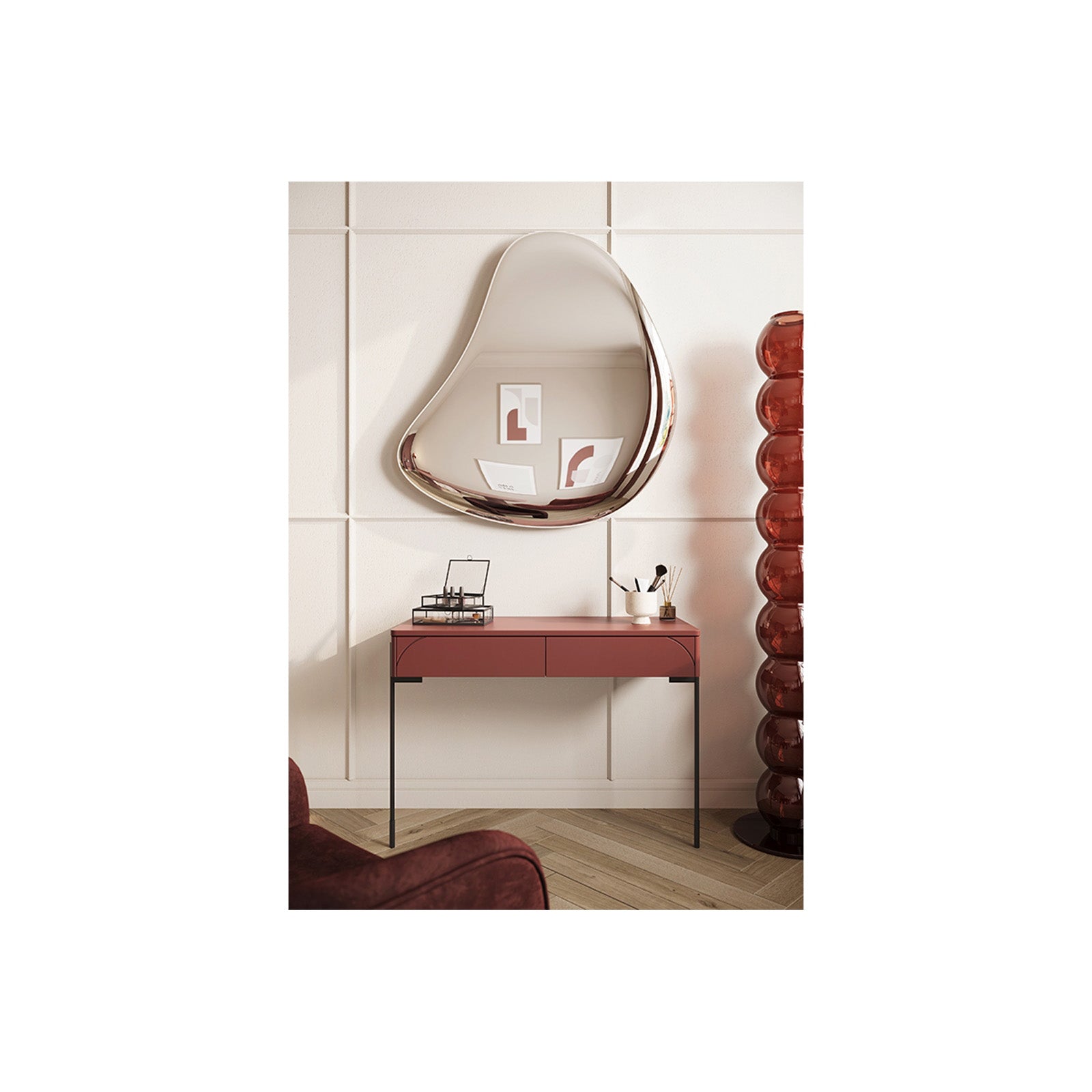 Stranska mizica Sonatia 104 cm, 2 predala, Material: MDF