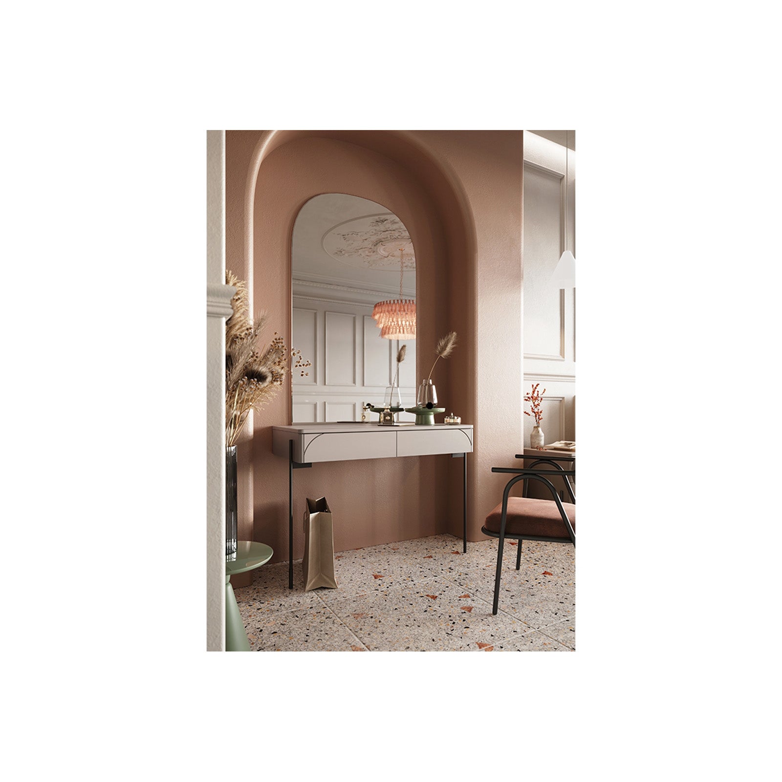 Stranska mizica Sonatia 104 cm, 2 predala, Material: MDF