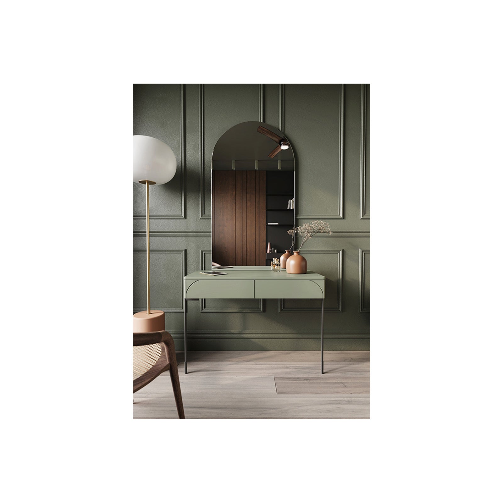 Stranska mizica Sonatia 104 cm, 2 predala, Material: MDF