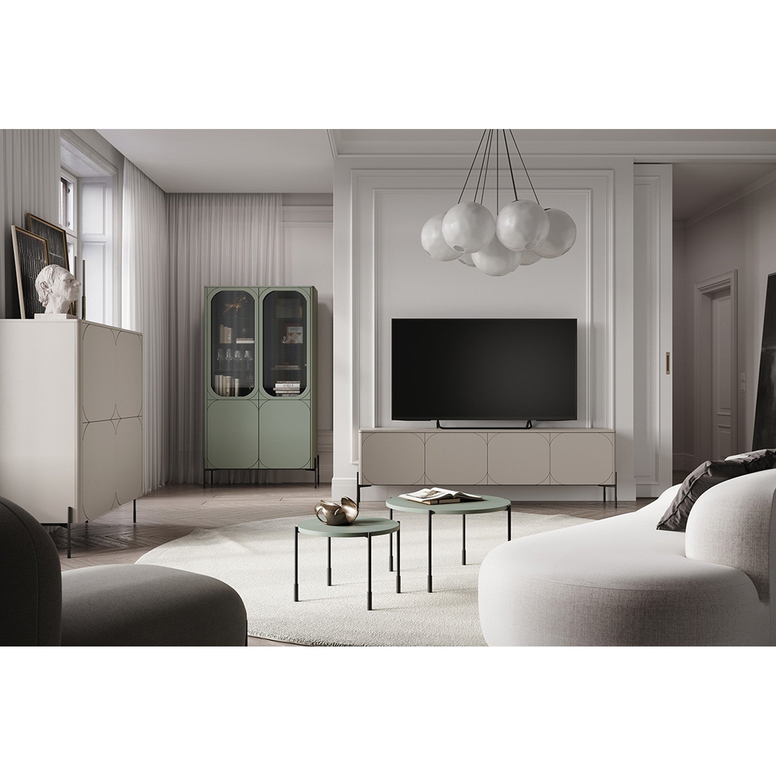 Okrogla klubska mizica Sonatia 60 cm, Material: MDF