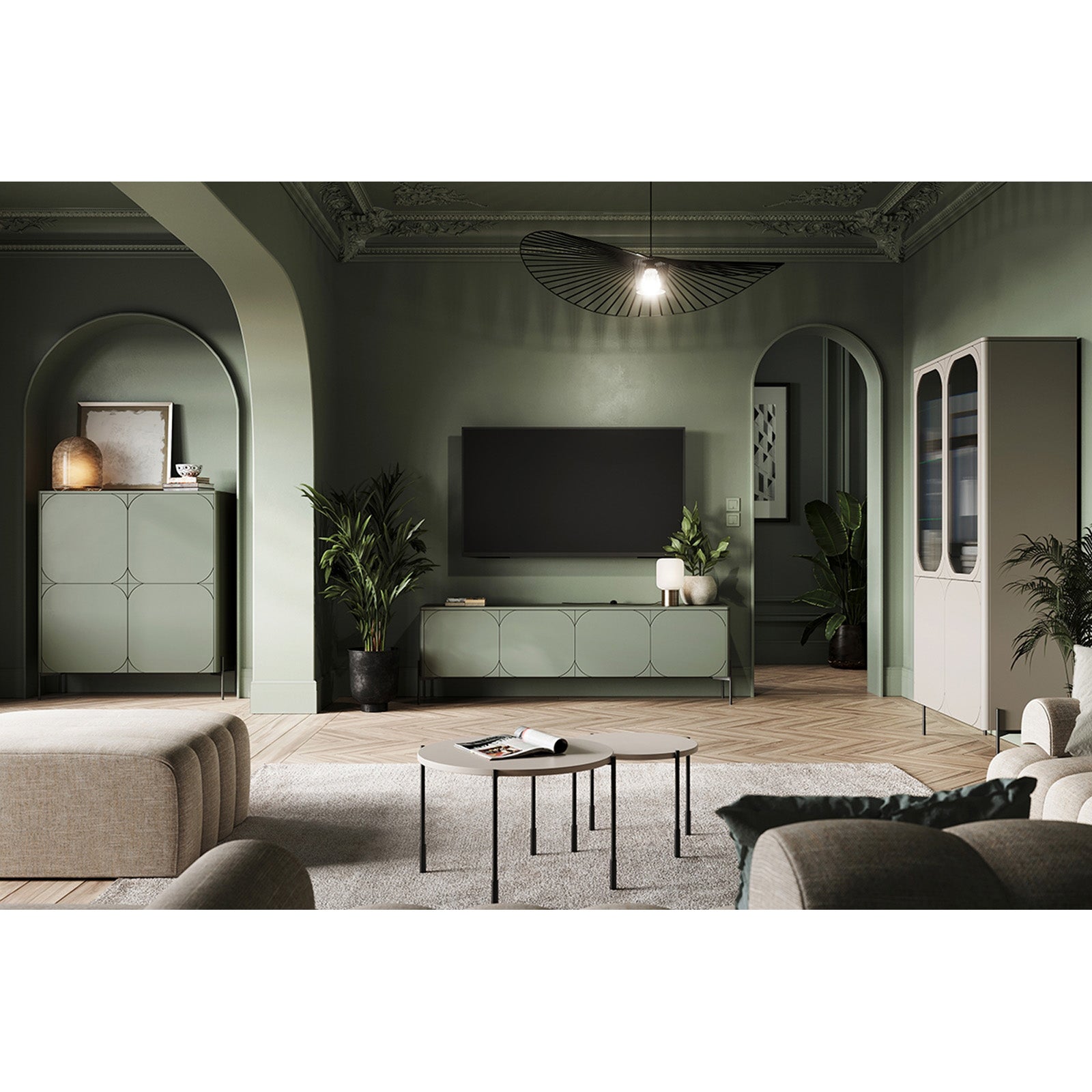 Sonatia komoda 200 cm, 4 vrata, Material: MDF