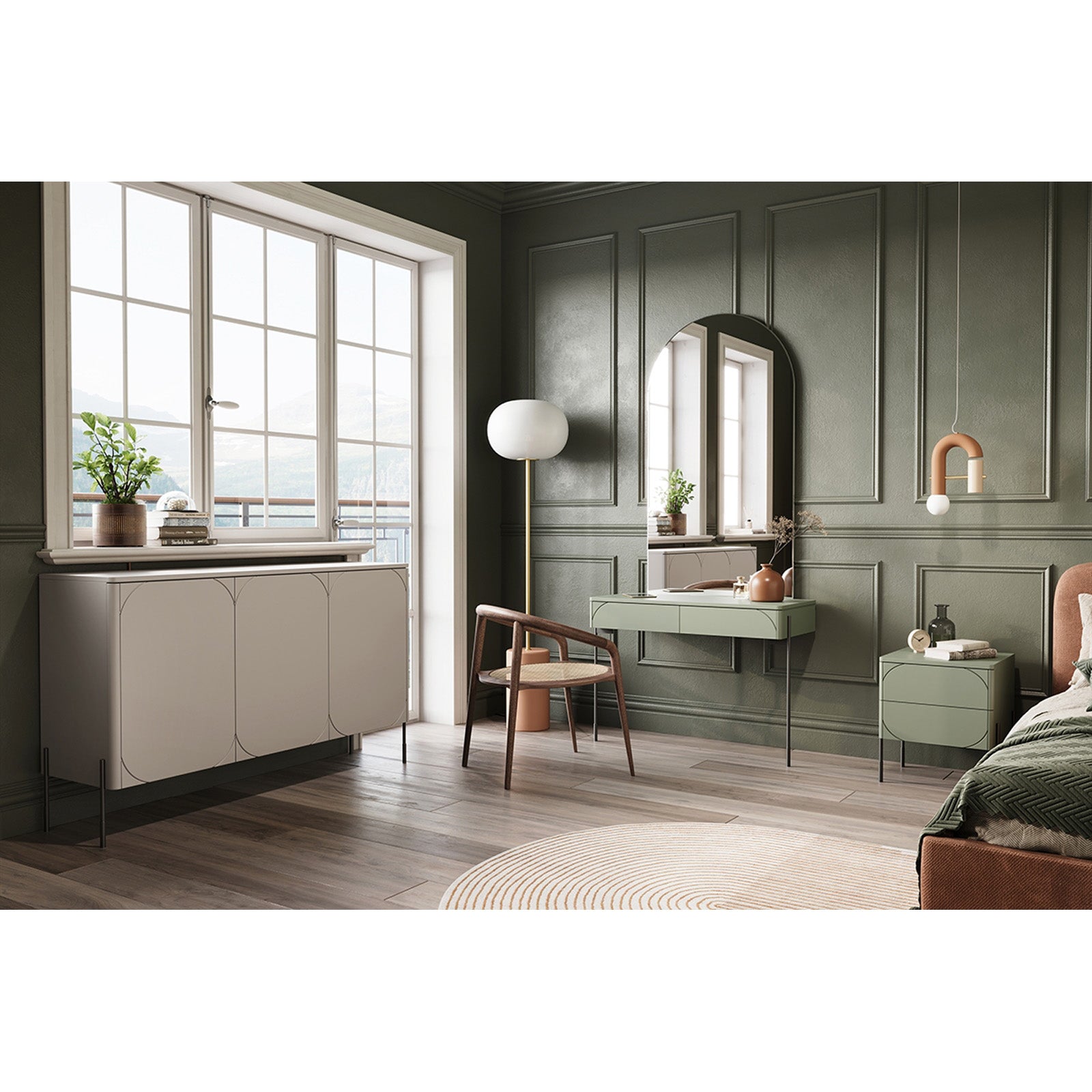 Stranska mizica Sonatia 104 cm, 2 predala, Material: MDF