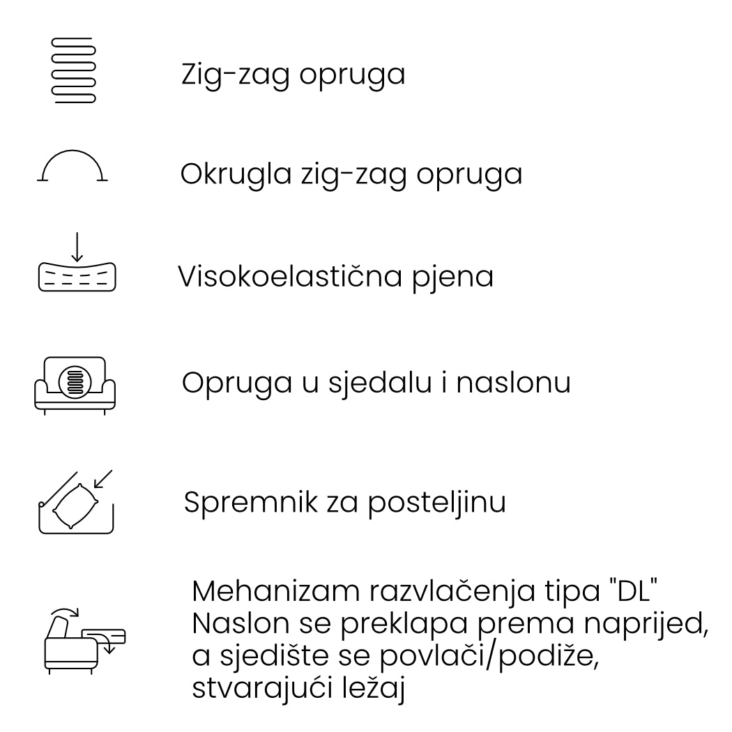 Kavč Bold 259x107cm, Material: Izbira materiala