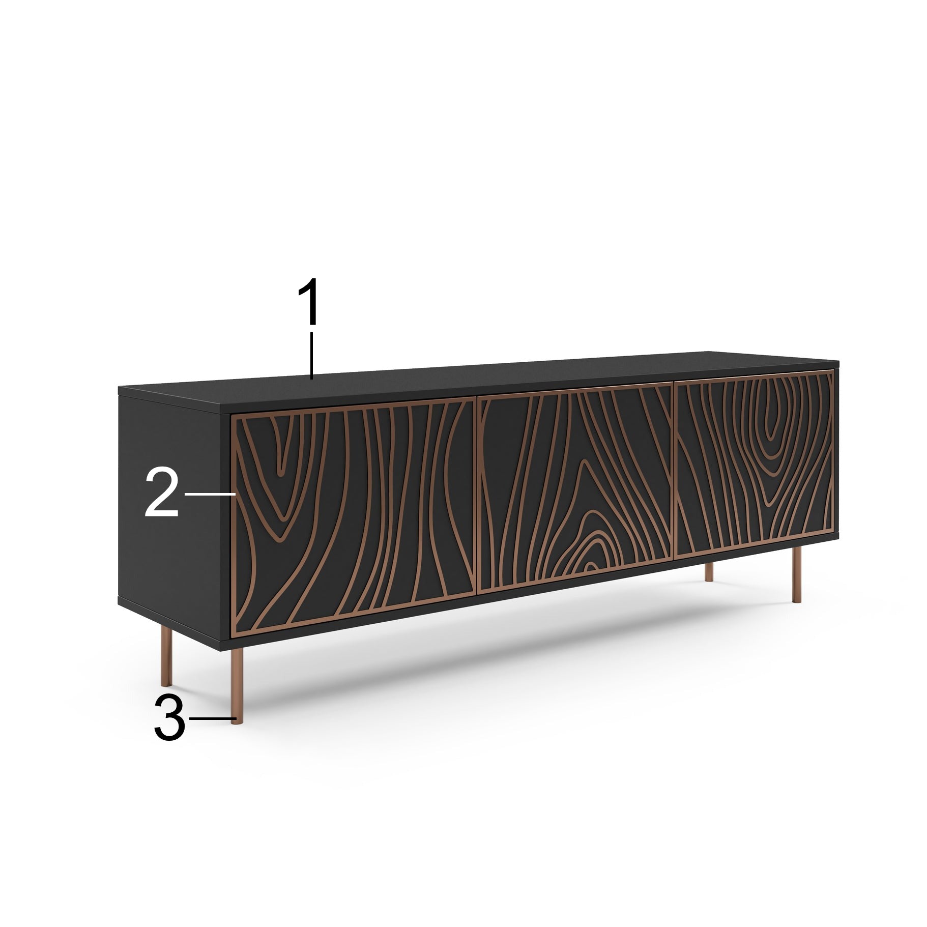 TV stojalo Tivaro 161x38cm, Material: Laminirana plošča