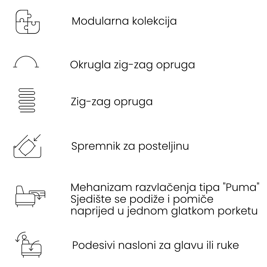 Modularni komplet Buffalo 372x222cm, Material: Izbira materiala