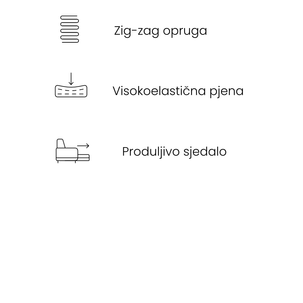 Kavč Camira 254x115cm, Material: Izbira materiala