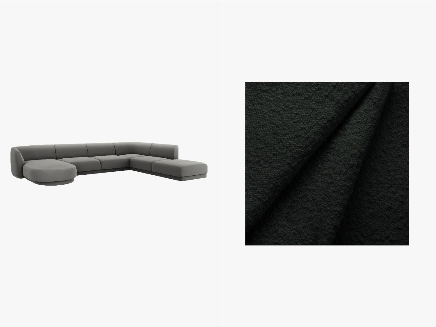 Kotna sedežna garnitura Miley Panoramic, 330x255cm, Material: Žamet