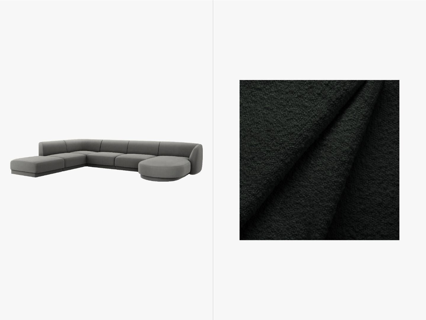 Kotna sedežna garnitura Miley Panoramic, 330x255cm, Material: Žamet