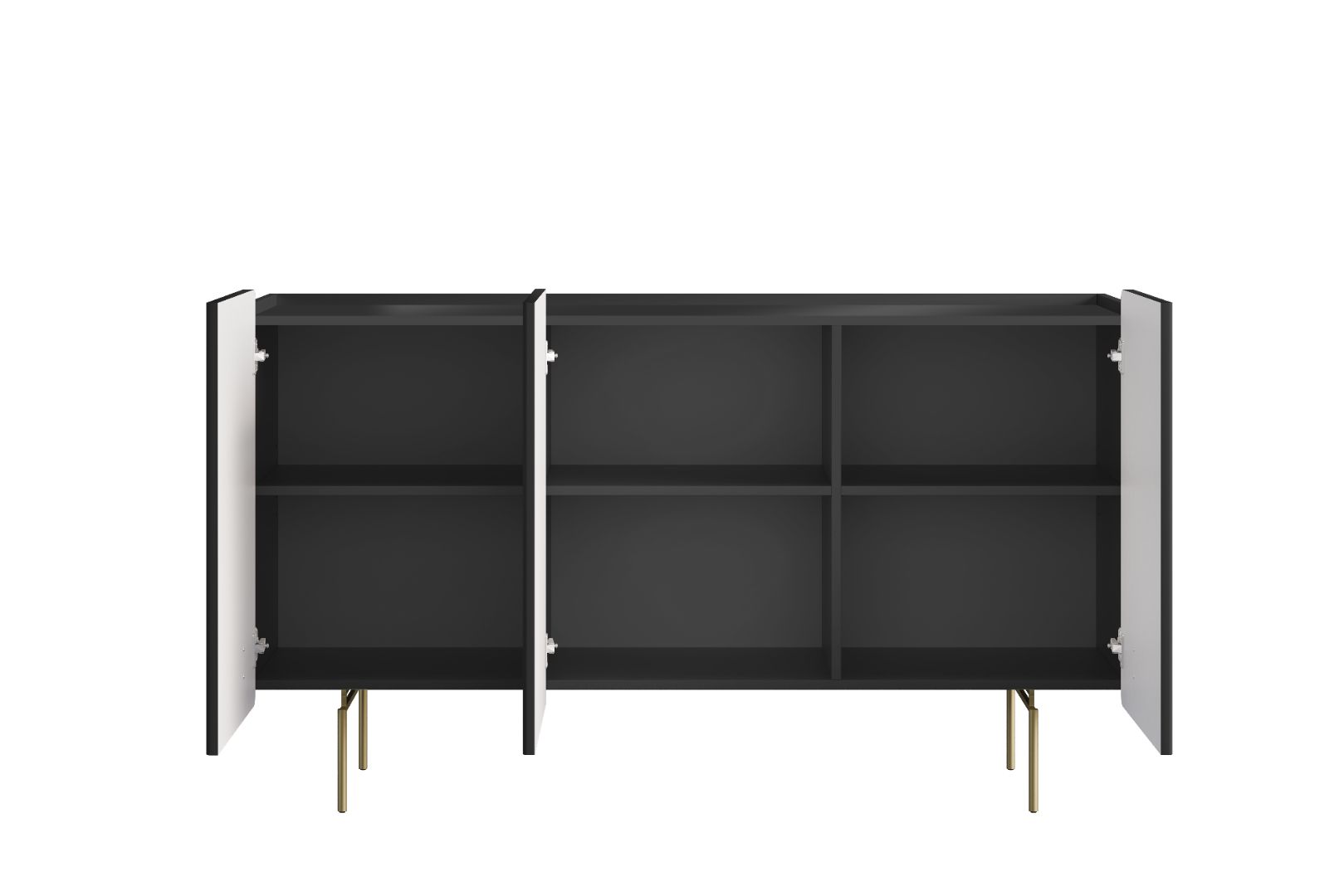 Komoda Malmi 150 cm, 3 vrata in 3 police, material: MDF