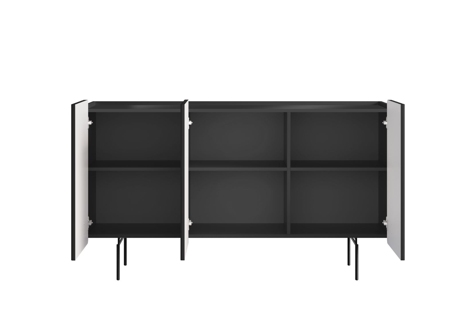 Komoda Malmi 150 cm, 3 vrata in 3 police, material: MDF