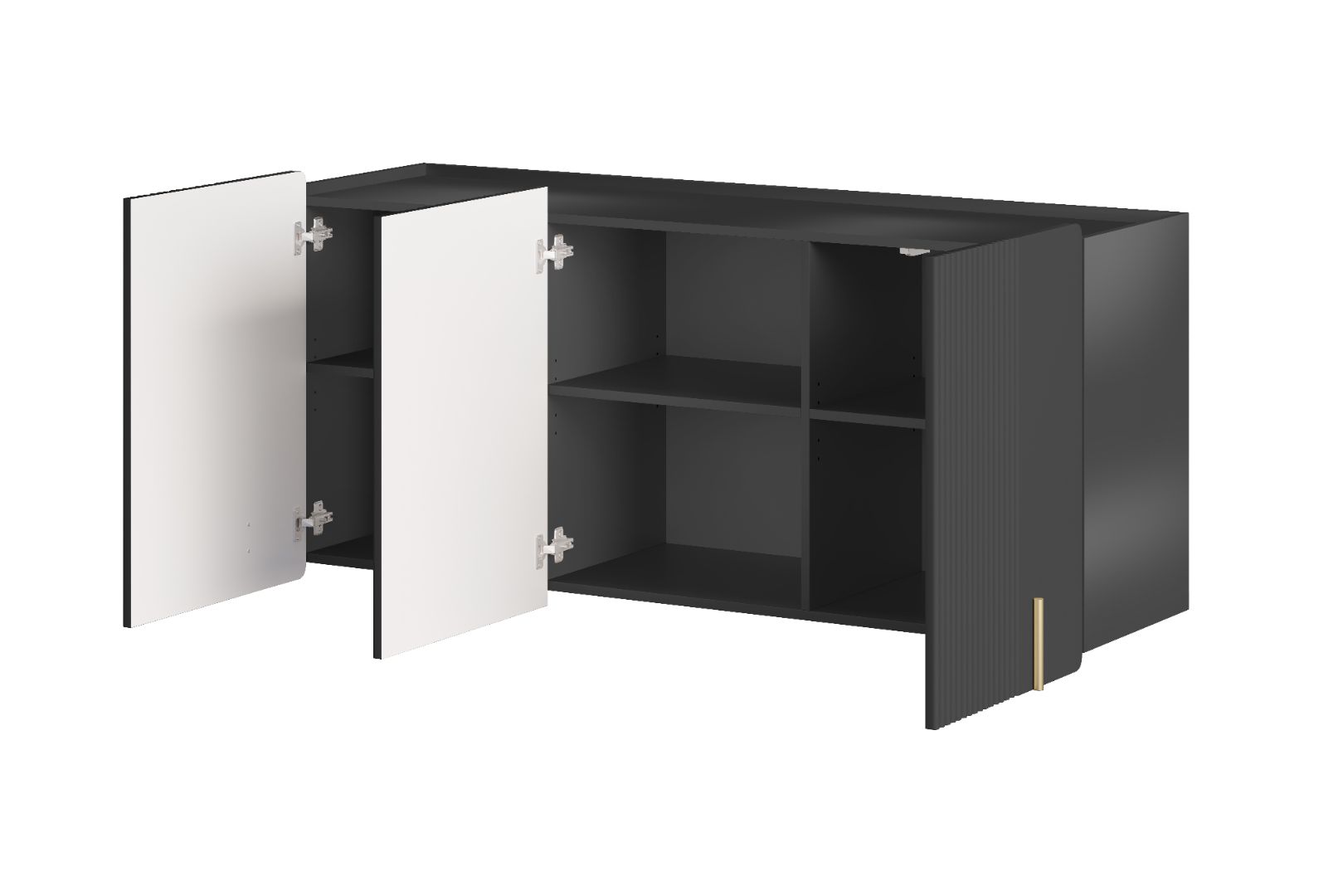 Komoda Malmi 150 cm, 3 vrata in 3 police, material: MDF