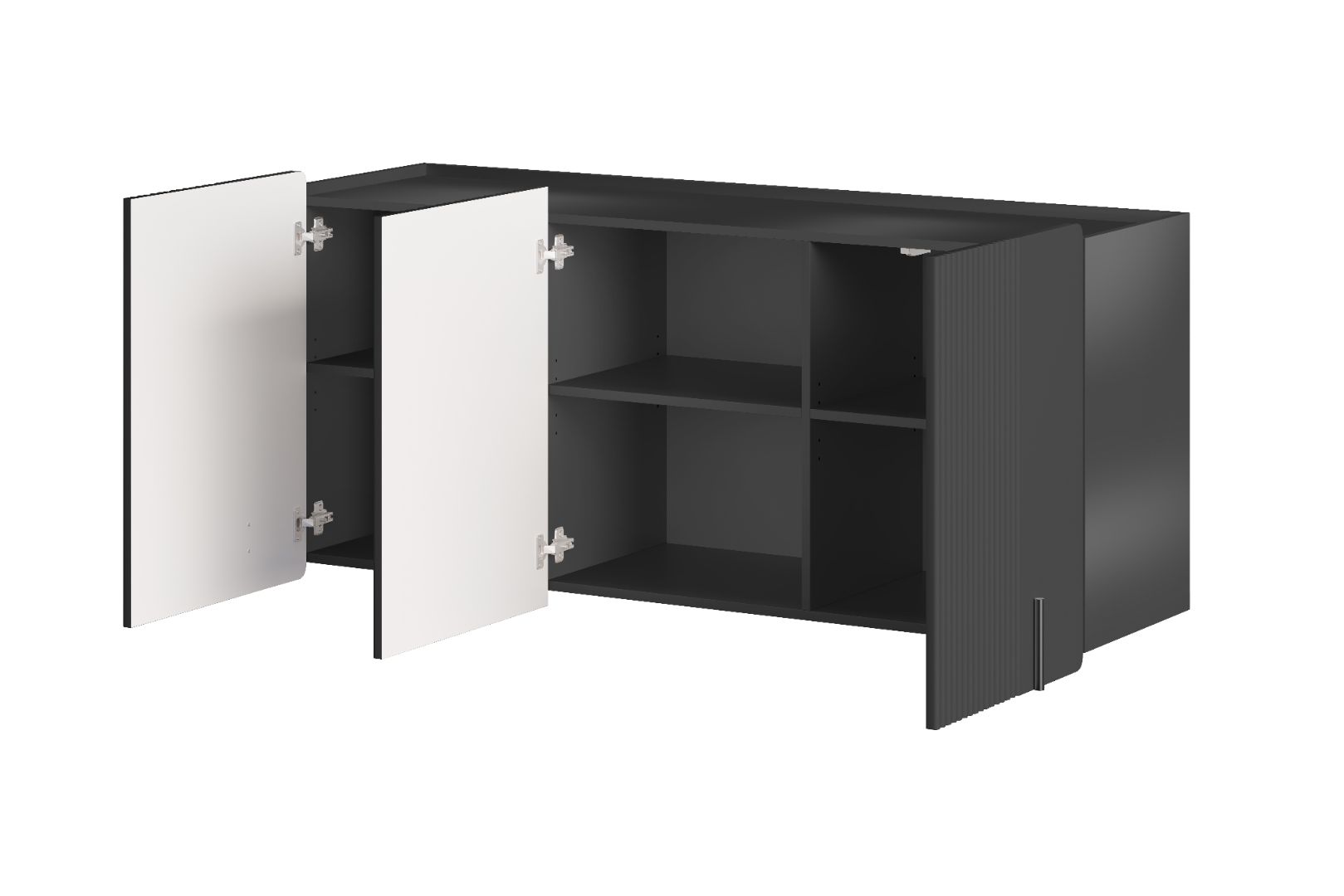 Komoda Malmi 150 cm, 3 vrata in 3 police, material: MDF