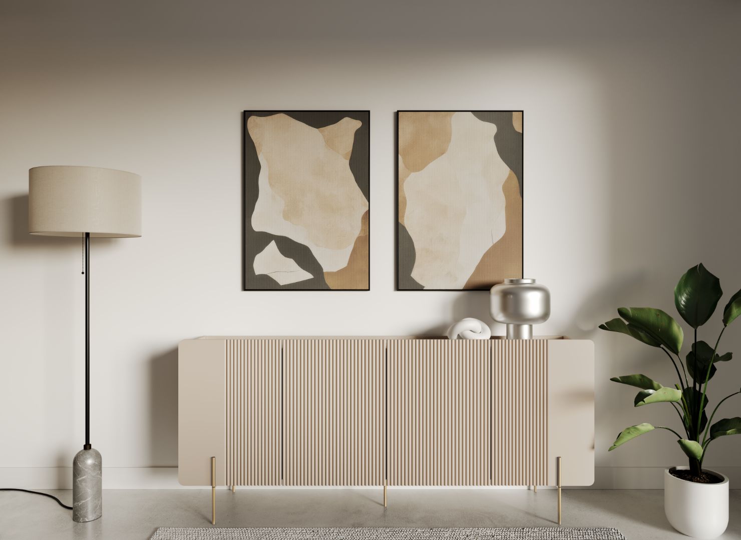 Komoda Malmi 200 cm, 4 vrata in 4 police, material: MDF