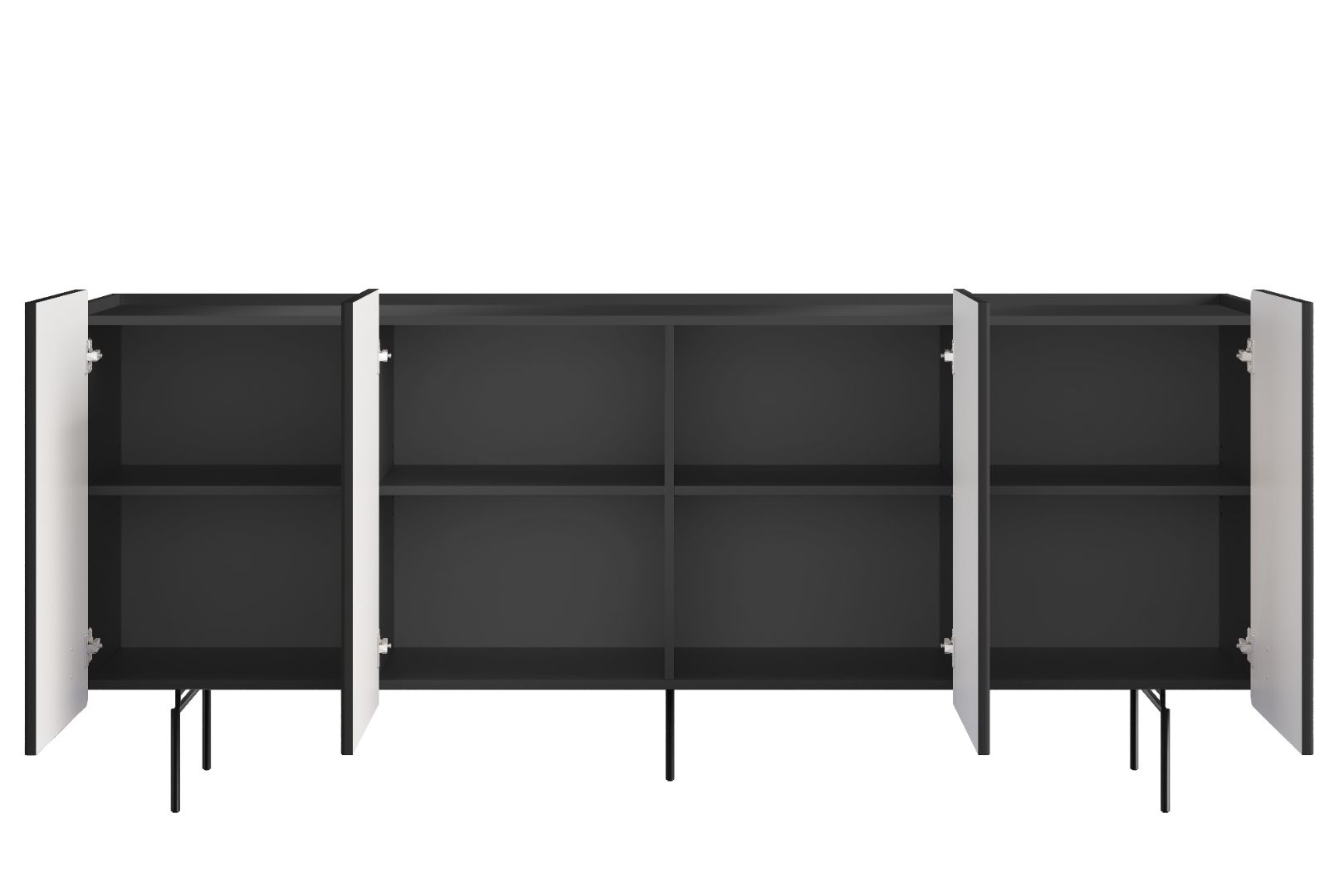 Komoda Malmi 200 cm, 4 vrata in 4 police, material: MDF