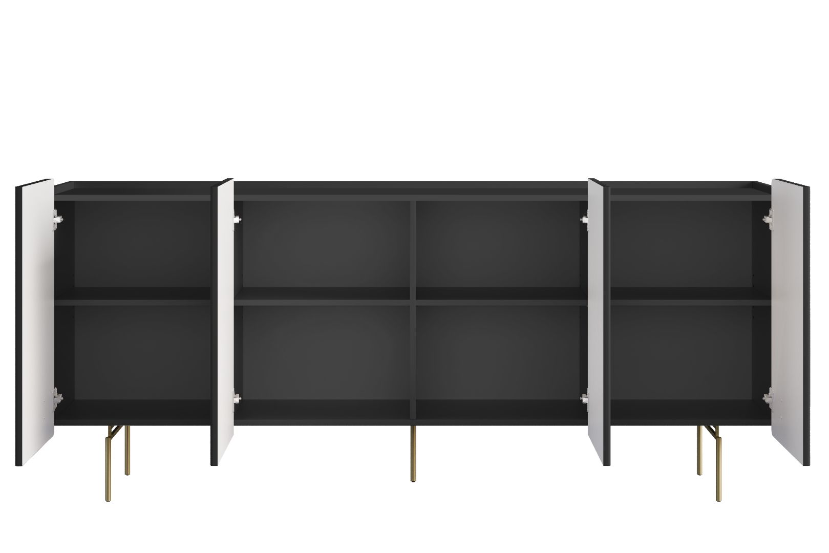 Komoda Malmi 200 cm, 4 vrata in 4 police, material: MDF