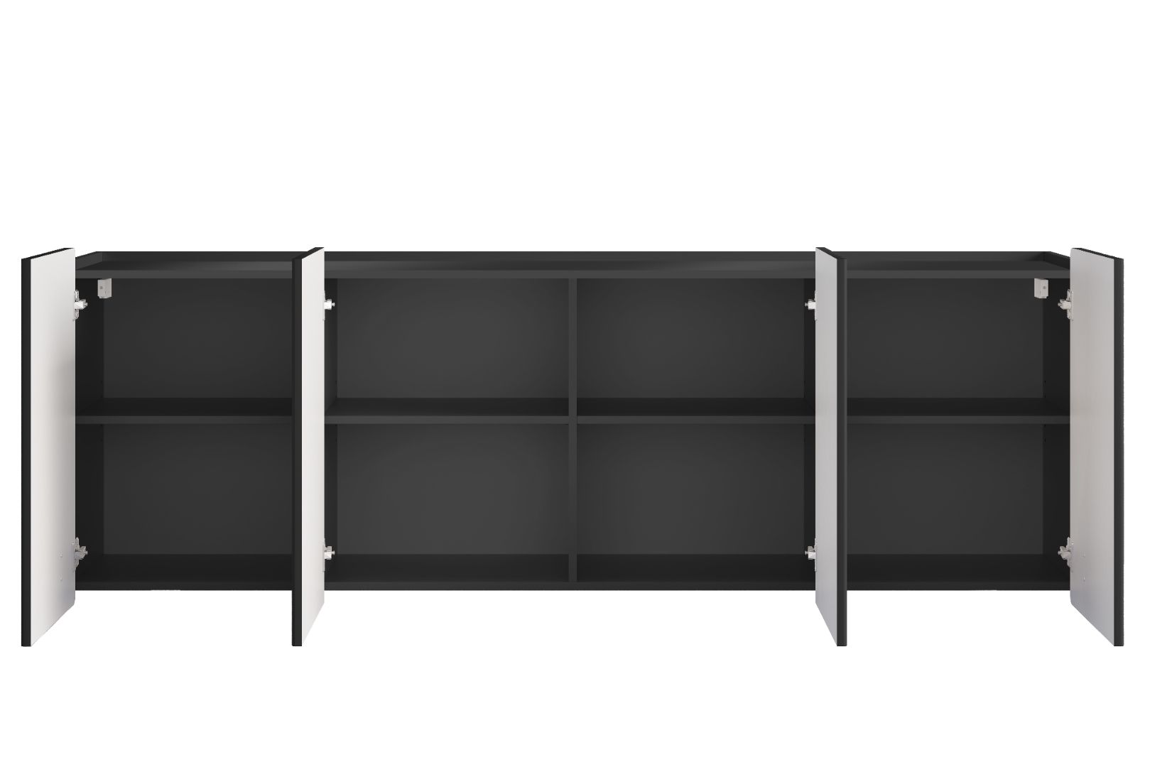 Komoda Malmi 200 cm, 4 vrata in 4 police, material: MDF