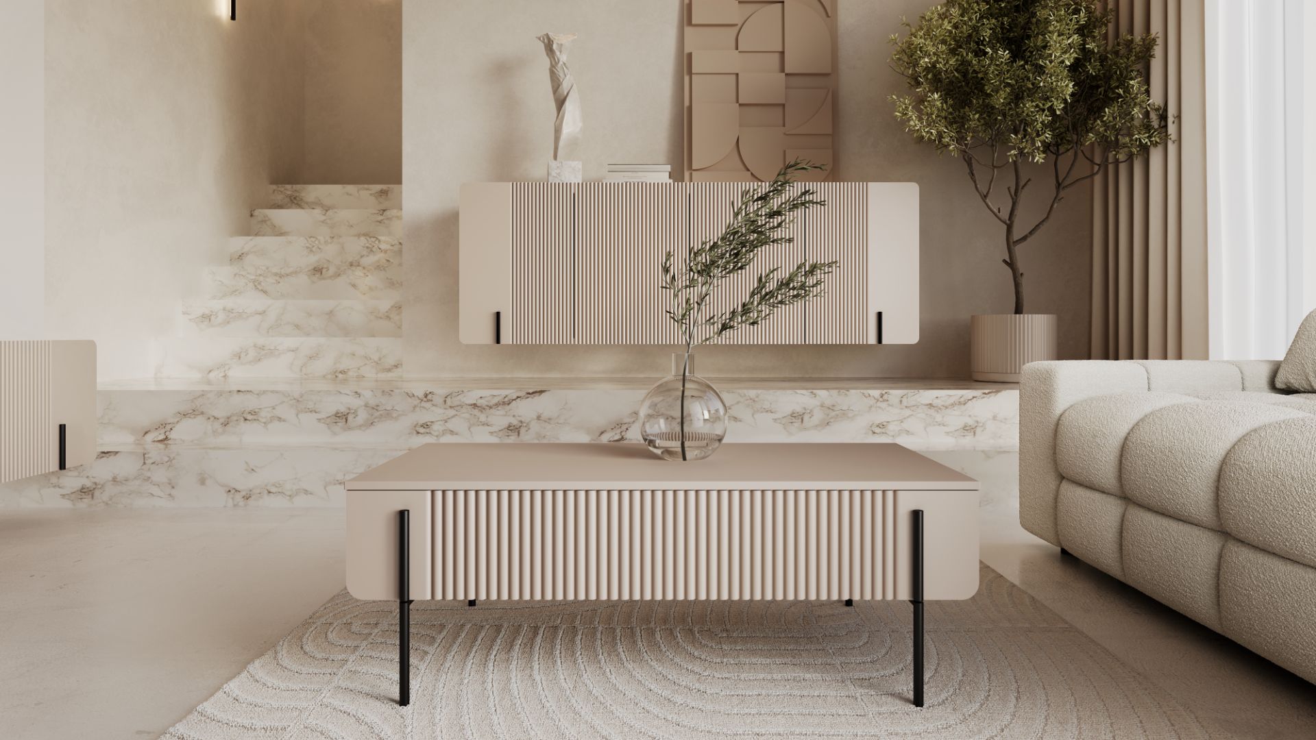 Klub mizica Malmi 100cm, Material: MDF