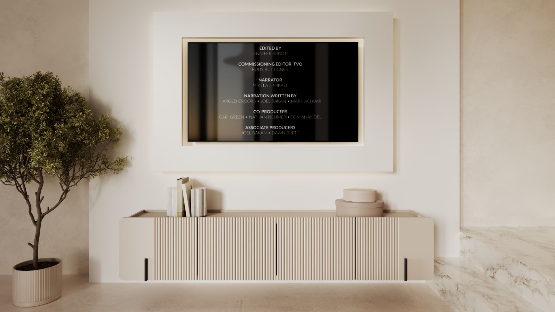TV komoda Malmi 200cm, 2 vrata in 2 predala, material: MDF