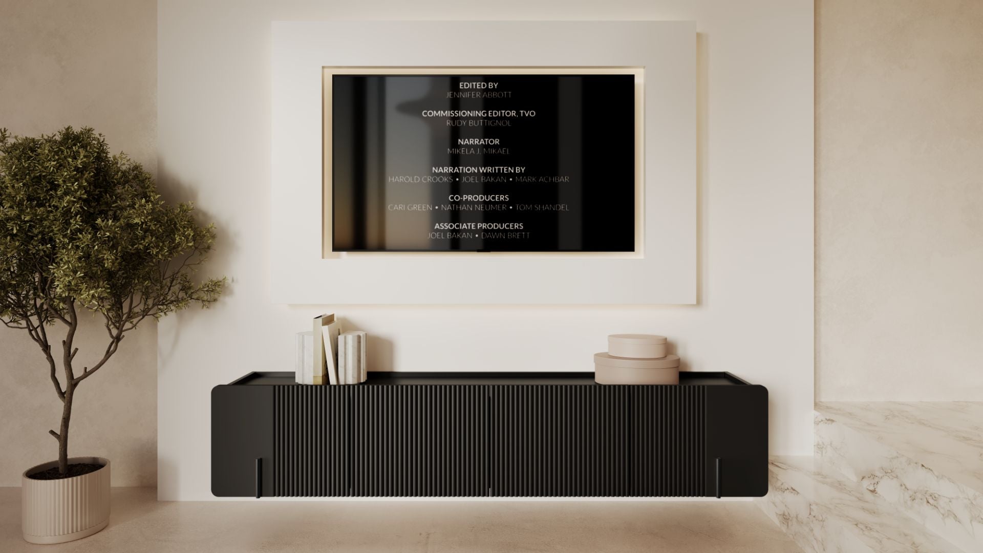 TV komoda Malmi 200cm, 2 vrata in 2 predala, material: MDF